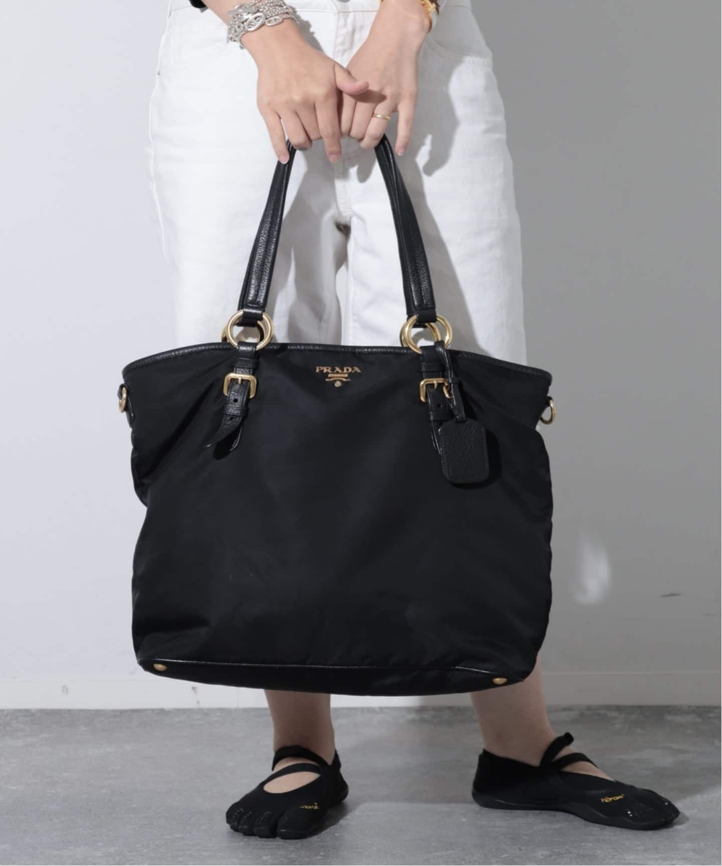 【保存袋付】PRADA プラダ ナイロン トートバッグ ゴールド金具 黒 PRADA/プラダ】Tote 2way nylon（トートバッグ）｜ENSEMBLE