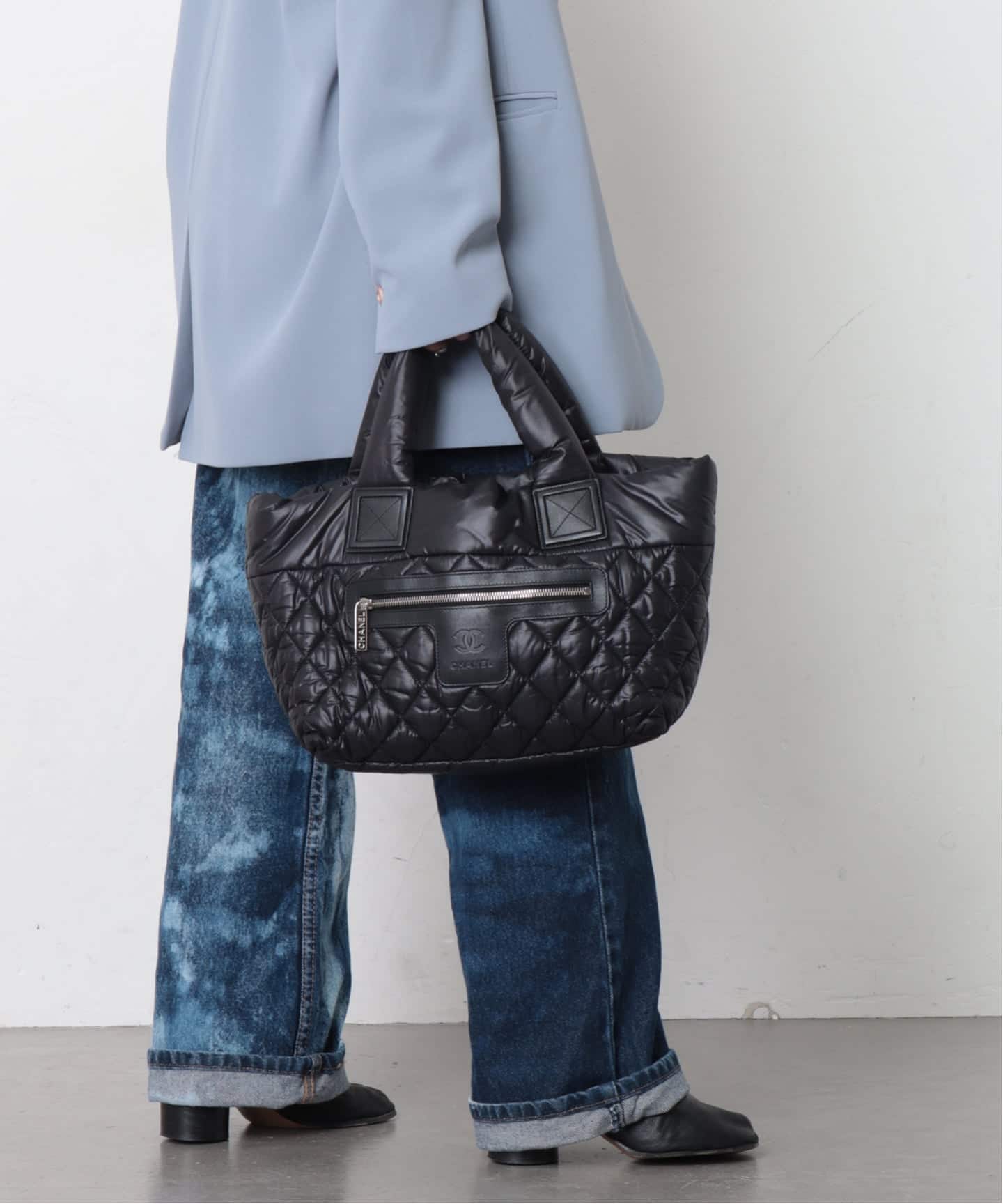 【まーたん。】ヴィンテージシャネル　デカココトート　コーティングキャンバス VINTAGE CHANEL/シャネル】Coco cocoon tote（トートバッグ