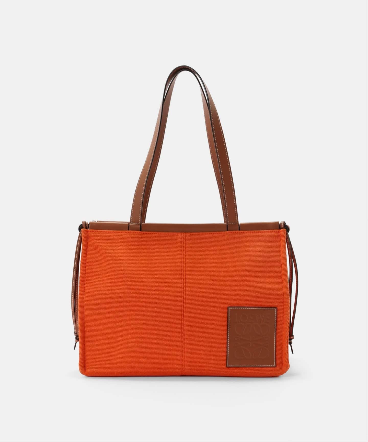 LOEWE ロエベ スエード トートバッグ オレンジ　ブラック スウェードA4 LOEWE/ロエベ】 Cushion tote small（トートバッグ）｜ENSEMBLE