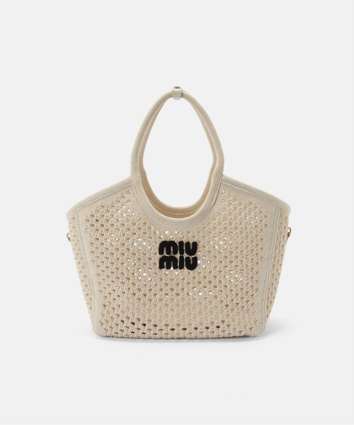 MIU MIU/ミュウミュウ】 5bg231 ivy tote cotton mesh（トートバッグ 