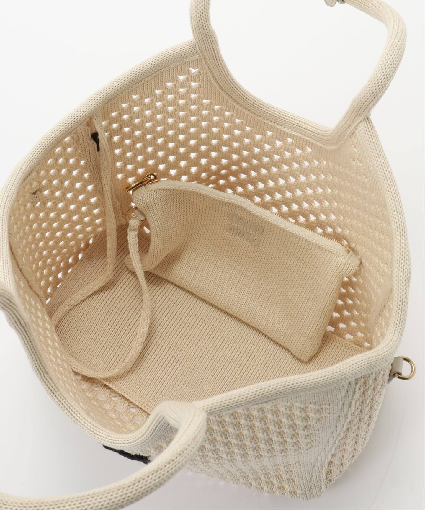 MIU MIU/ミュウミュウ】 5bg231 ivy tote cotton mesh（トートバッグ