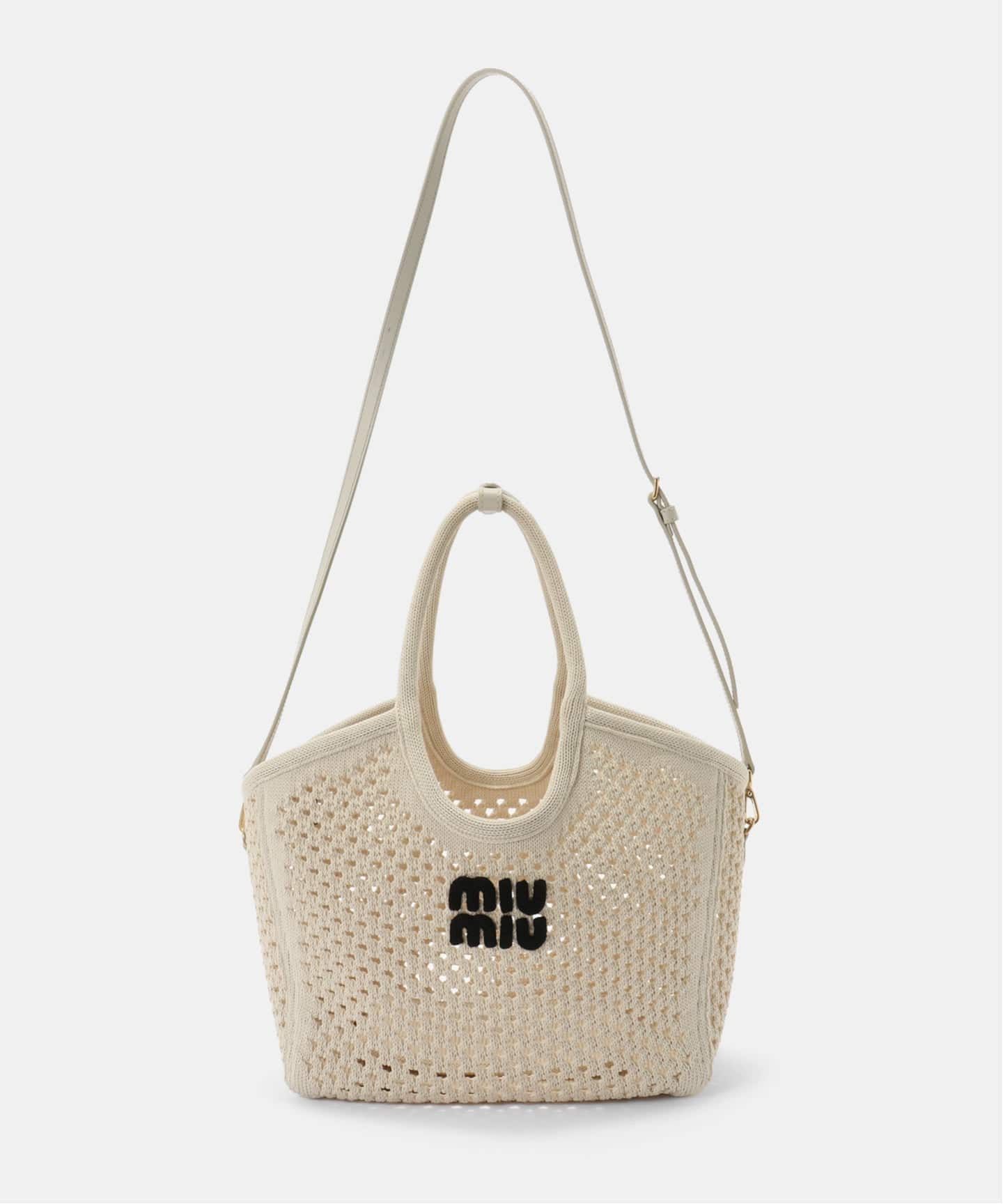 MIU MIU/ミュウミュウ】 5bg231 ivy tote cotton mesh（トートバッグ