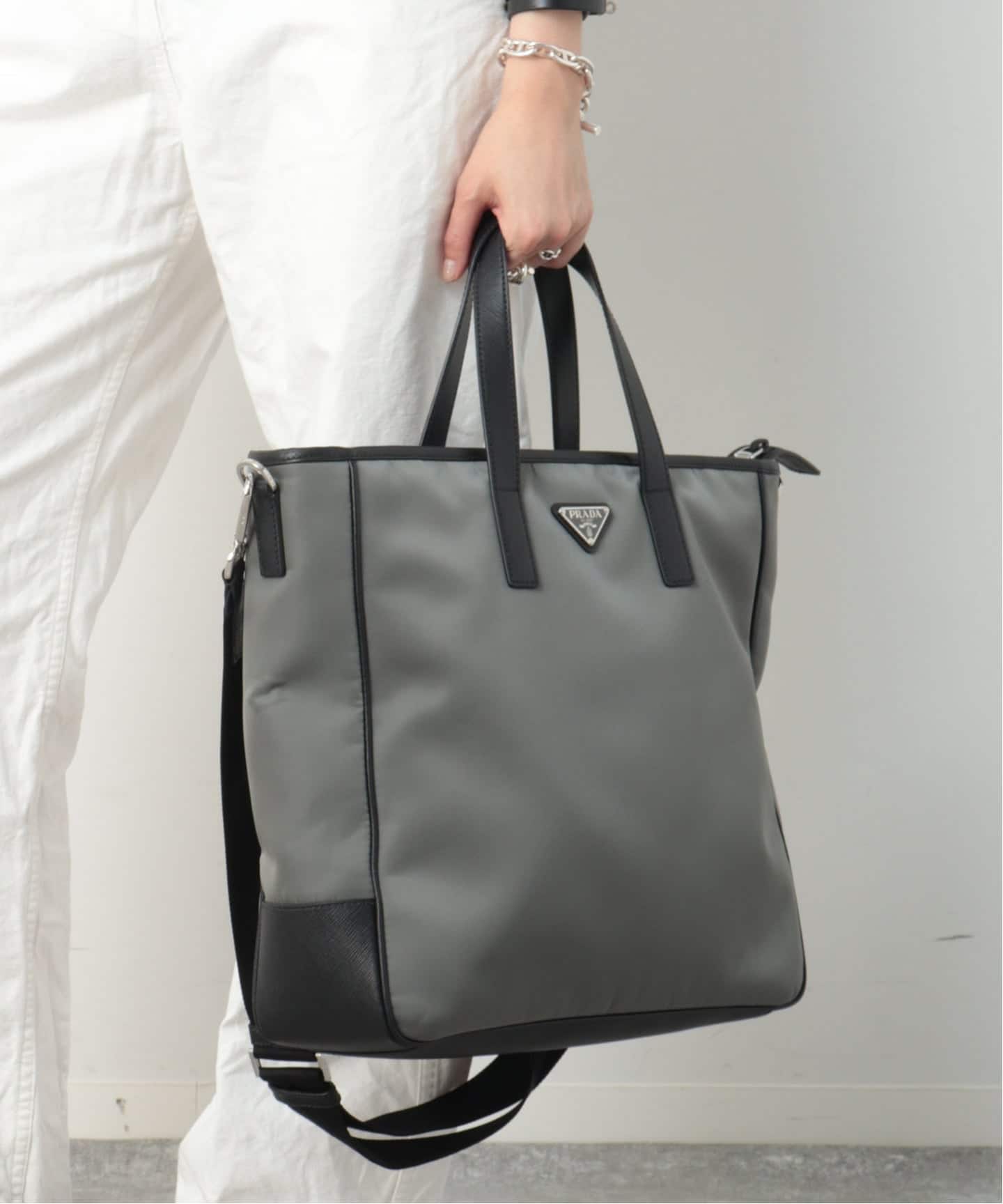 PRADA プラダ ナイロン トートバッグ　グレー（収納袋付き） PRADA/プラダ】 tote nylon（トートバッグ）｜ENSEMBLE（アンサンブル