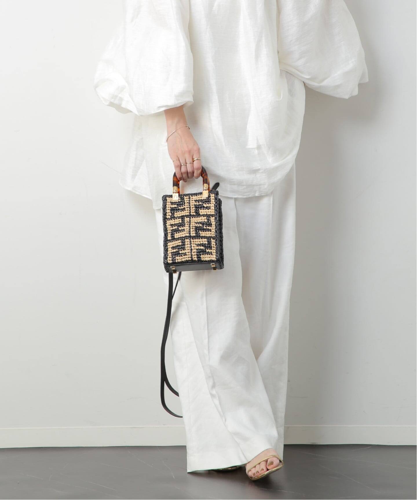 FENDI/フェンディ】Sunshine shopper mini 2way raffia（ハンドバッグ
