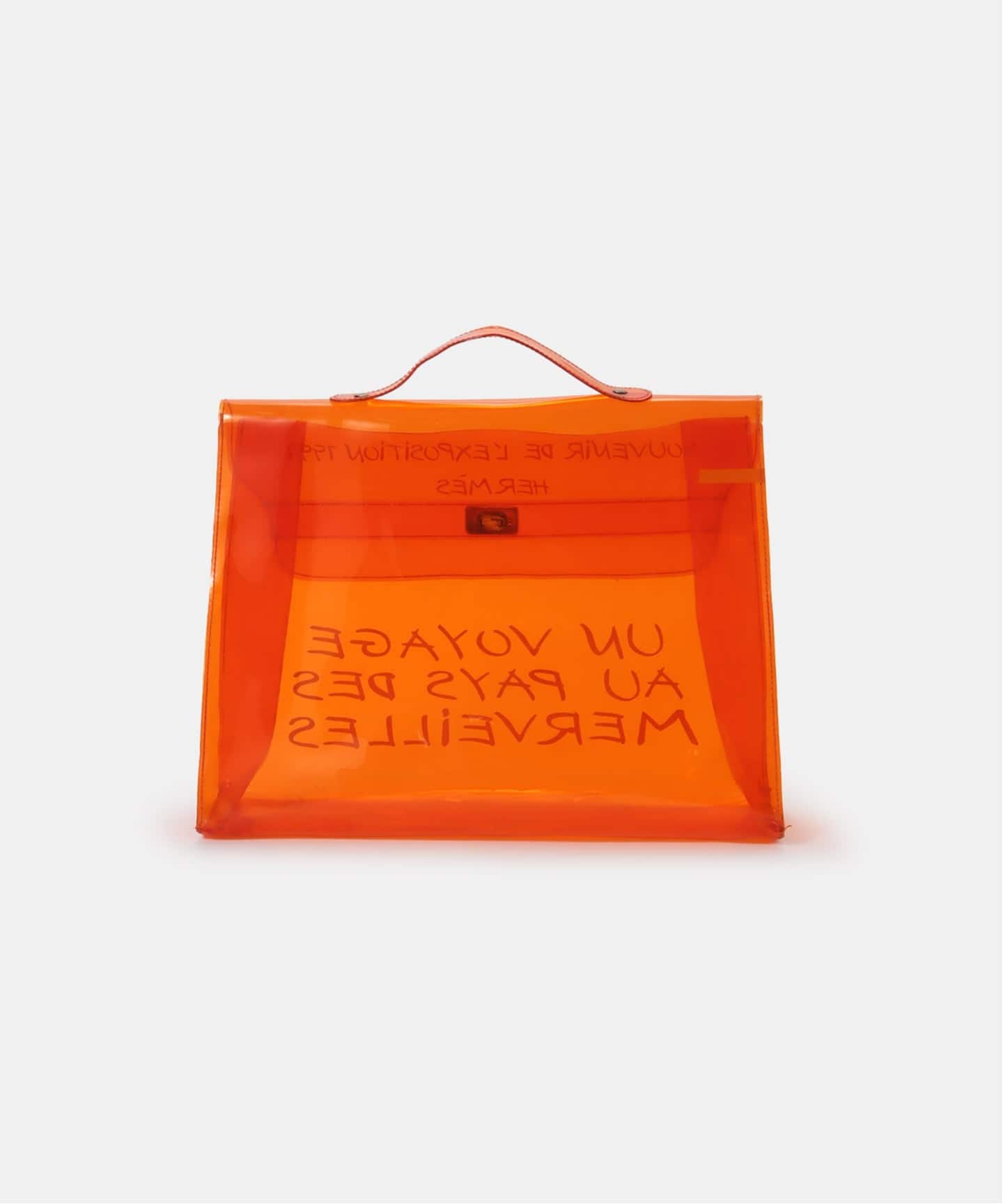 今週末処分します　美品　エルメス　水着　ビキニ　38 オレンジ　収納袋付き VINTAGE HERMES/エルメス】 Vinyl kelly（ハンドバッグ）｜DECOUVERTE