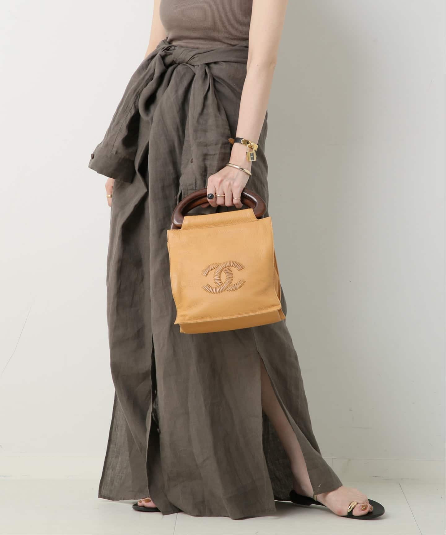 VINTAGE CHANEL/シャネル】 ハンドバッグ wood style（ハンドバッグ