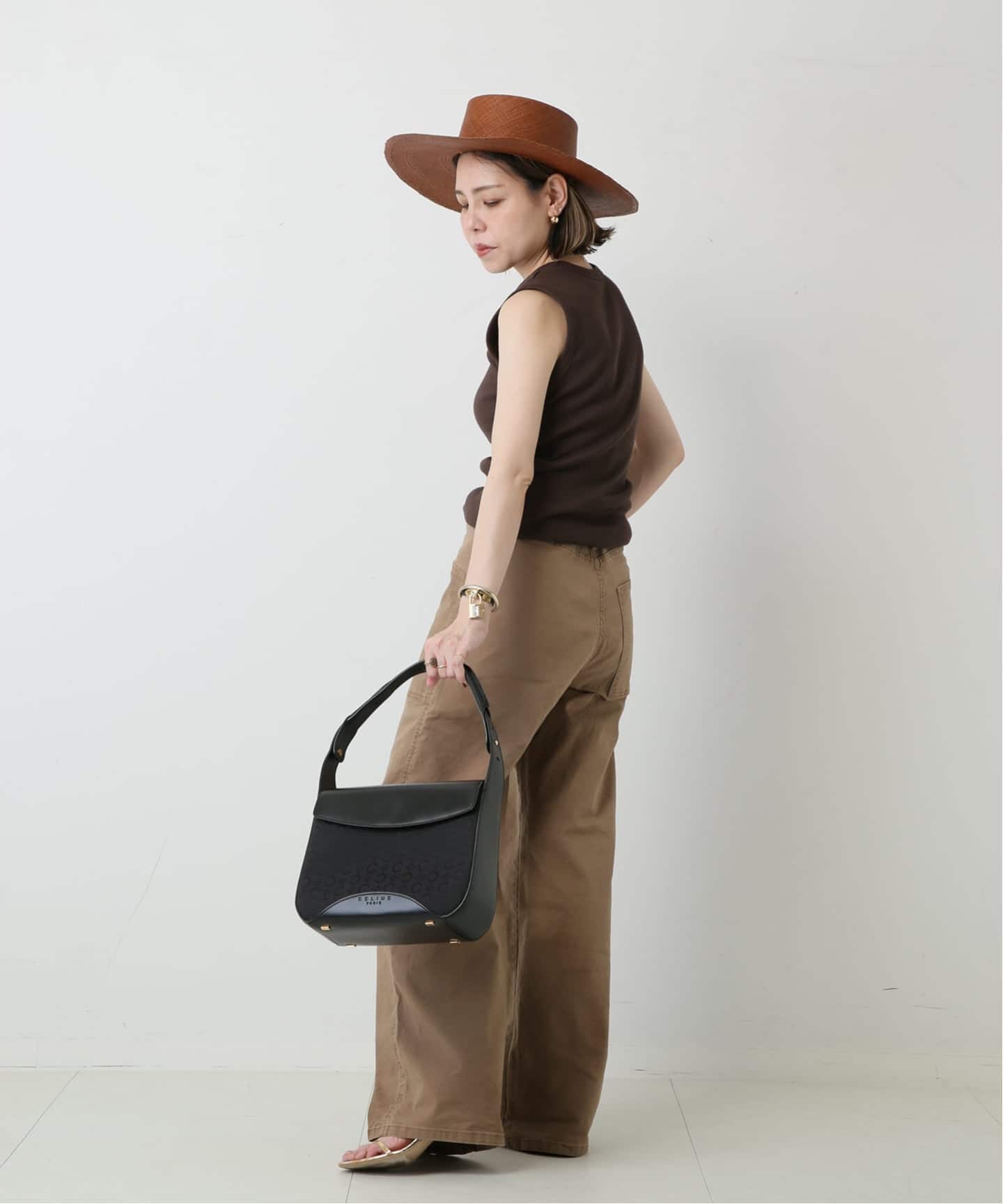 VINTAGE CELINE/セリーヌ】c macadam ハンドバッグ canvas