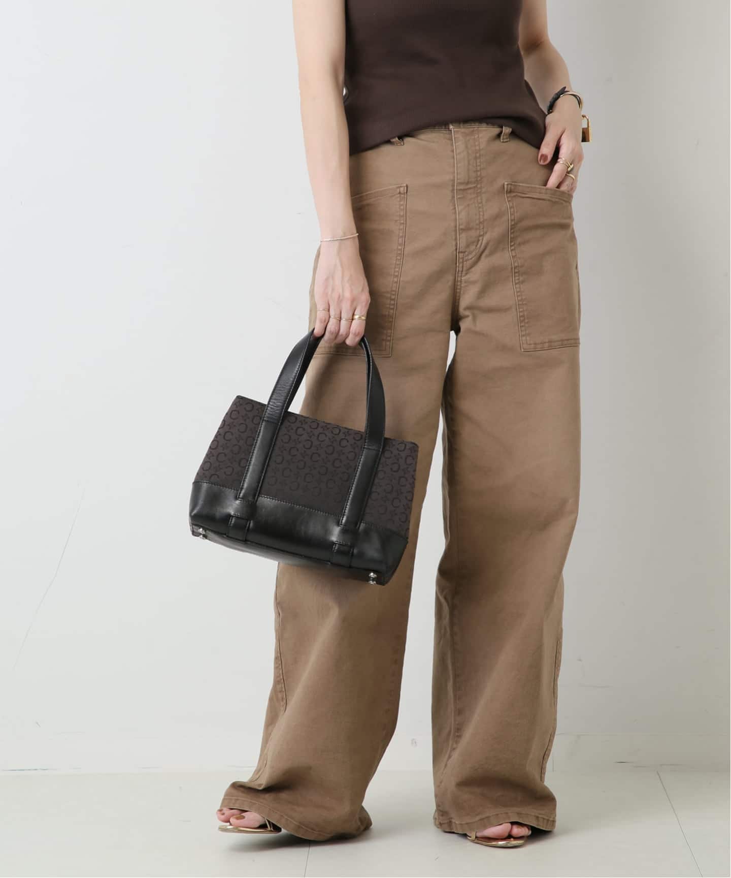 VINTAGE CELINE/セリーヌ】c macadam ハンドバッグ canvas