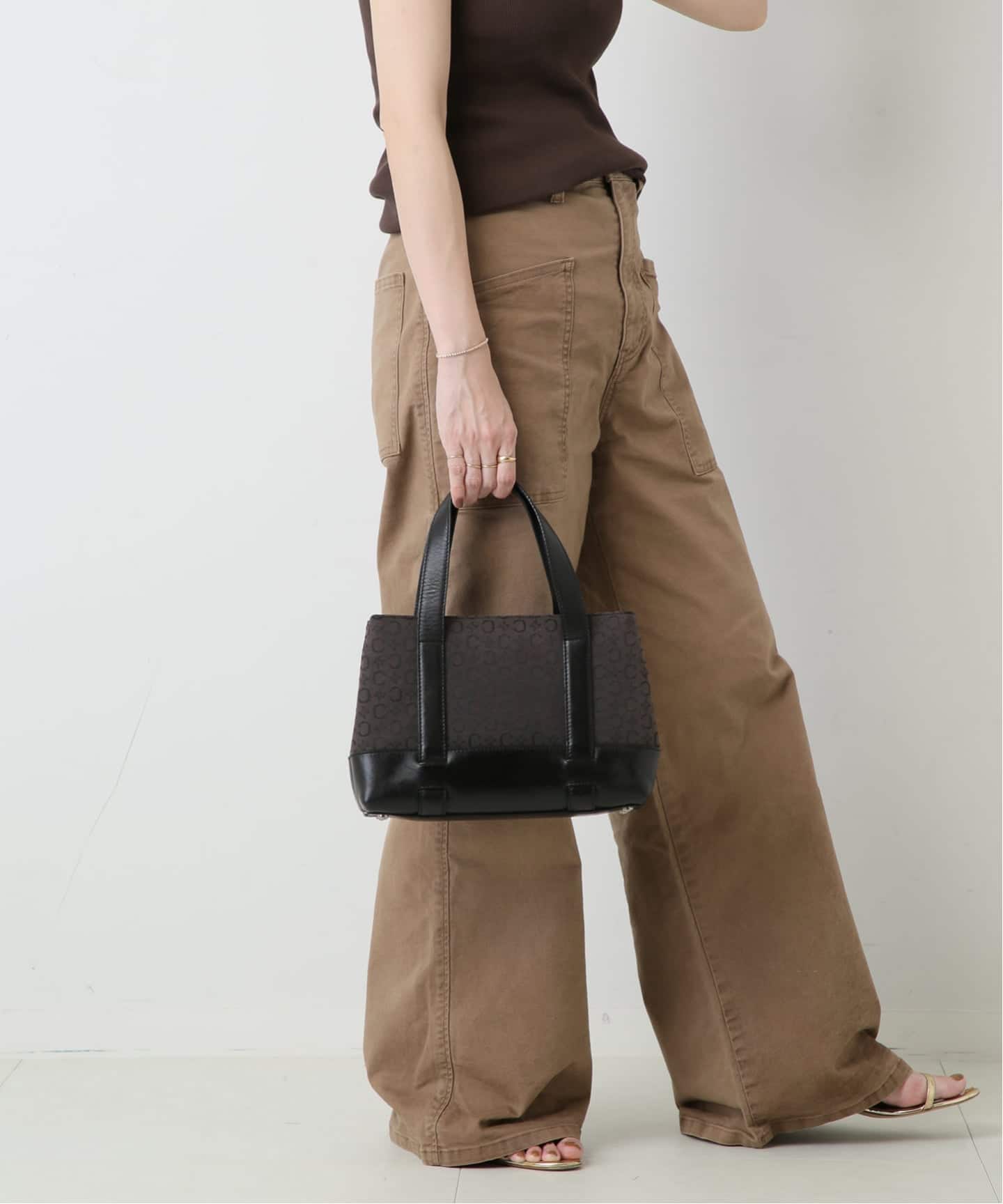 VINTAGE CELINE/セリーヌ】c macadam ハンドバッグ canvas