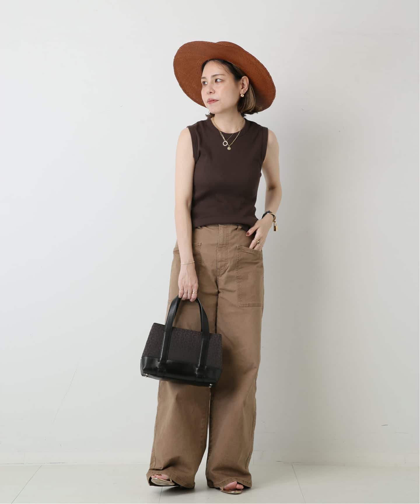 VINTAGE CELINE/セリーヌ】c macadam ハンドバッグ canvas