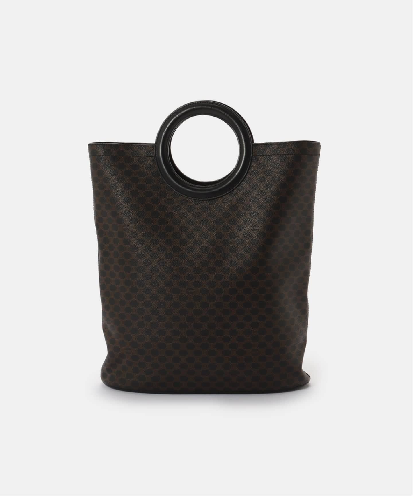 ミ*ル様 セリーヌ Mono Macadam ハンドバッグ 27cm 黒 タン VINTAGE CELINE/セリーヌ】ハンドバッグ macadam（ハンドバッグ