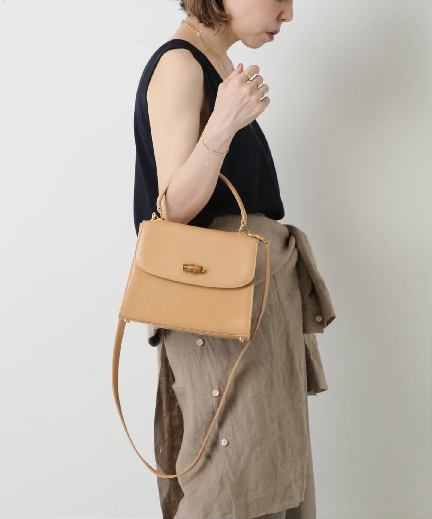 VINTAGE GUCCI/グッチ】Bamboo ハンドバッグ 2way（ハンドバッグ