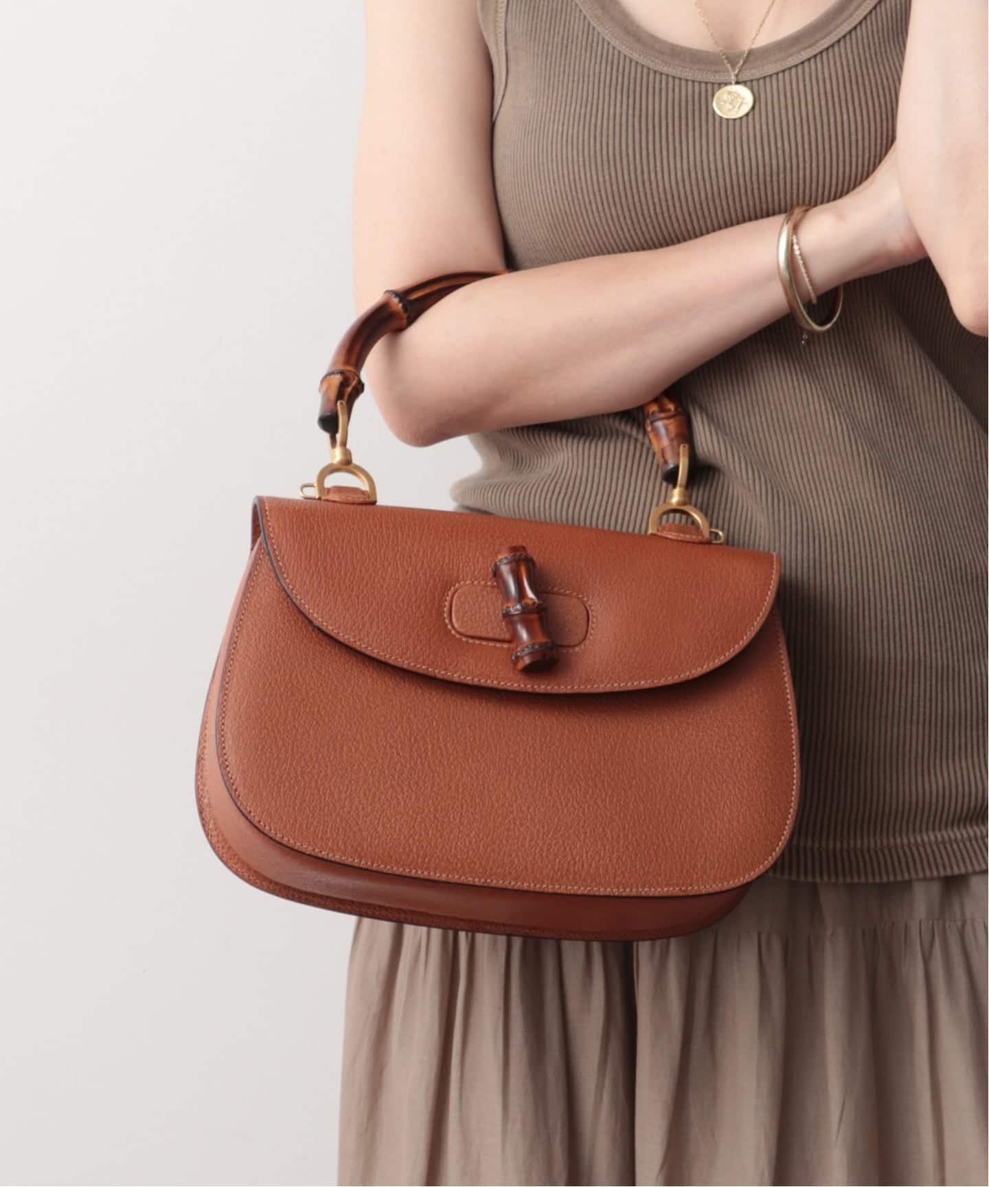 VINTAGE GUCCI/グッチ】Bamboo classic 30（ハンドバッグ