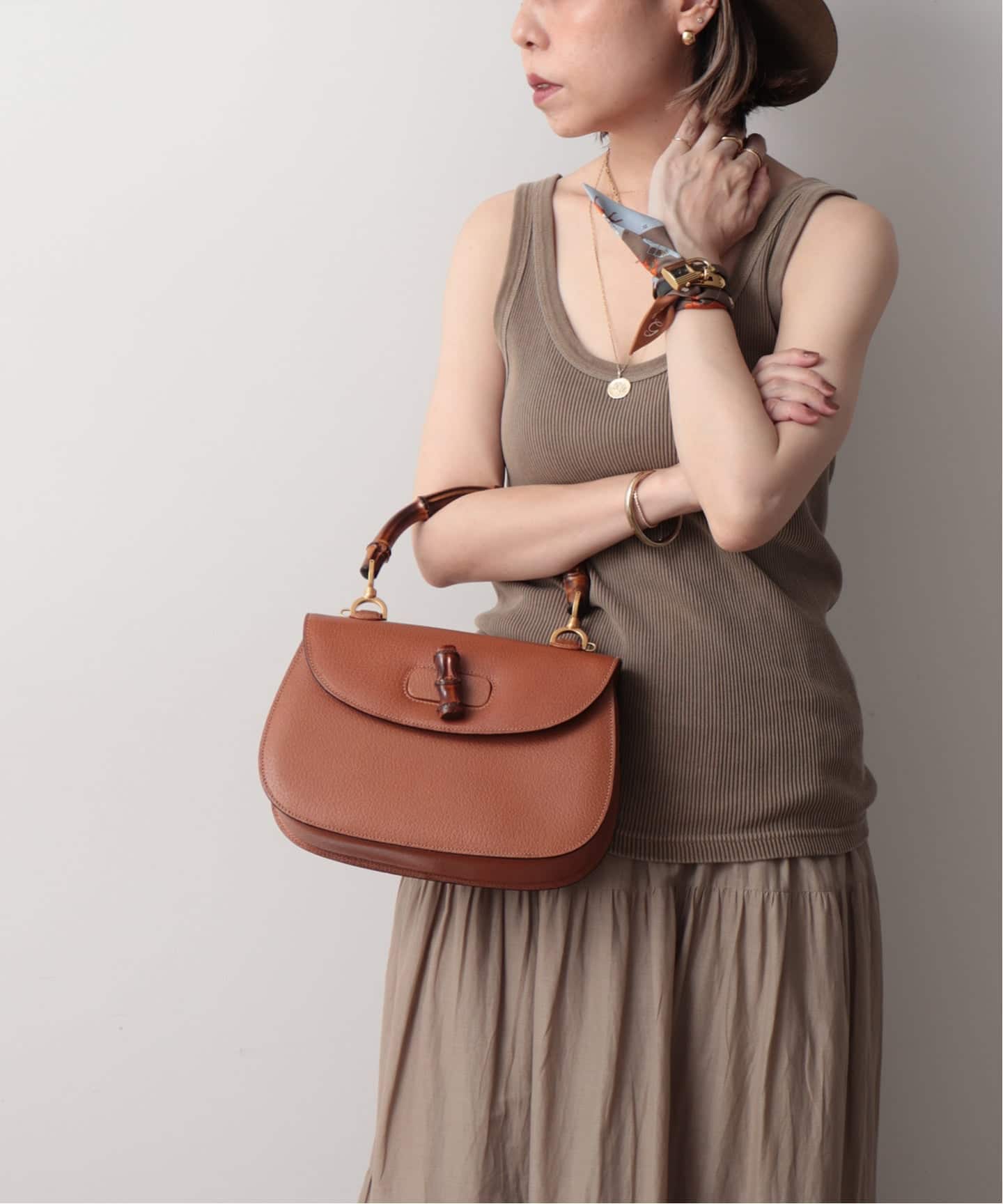 VINTAGE GUCCI/グッチ】Bamboo classic 30（ハンドバッグ