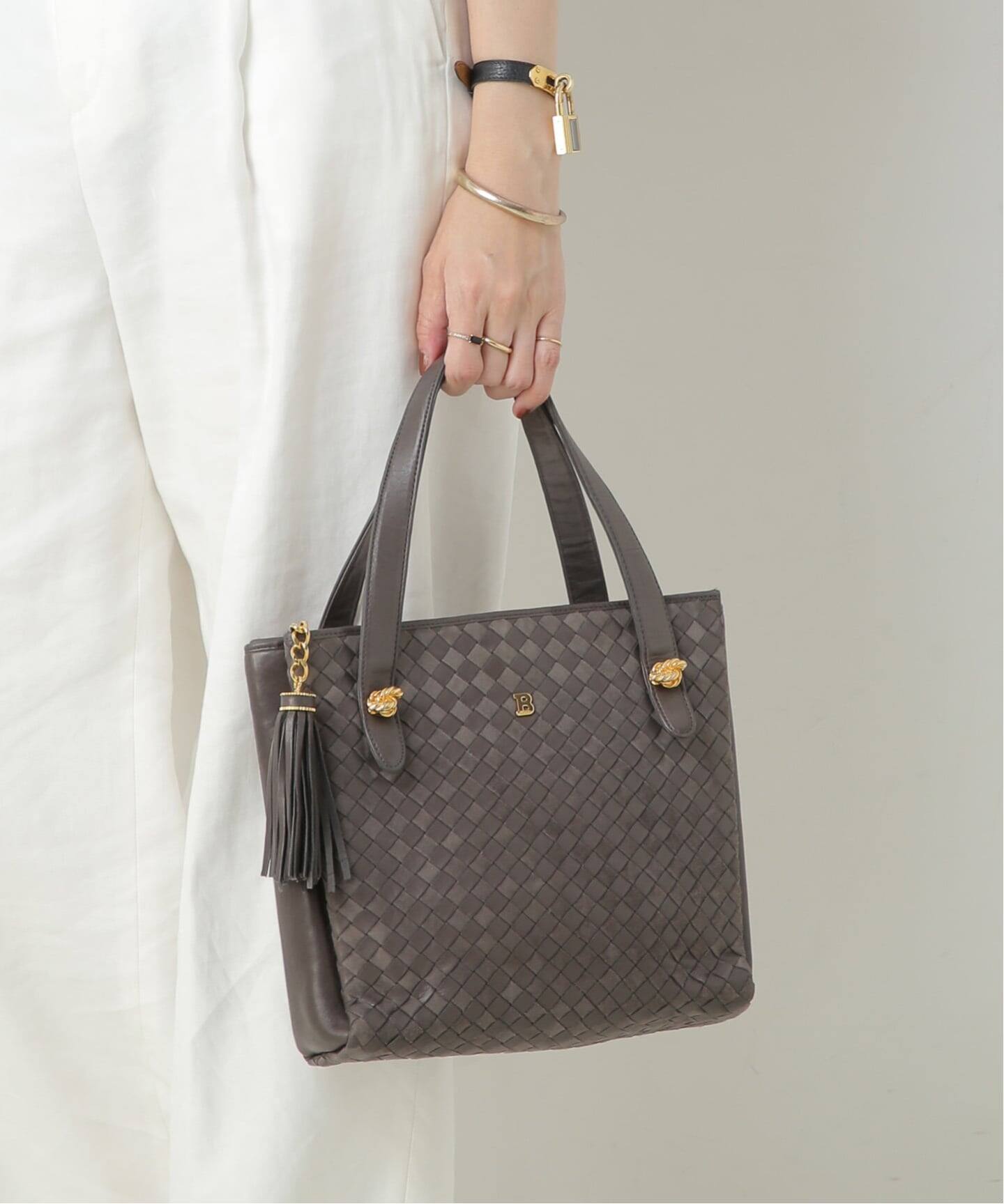 VINTAGE BALLY/バリー】ハンドバッグ suede（ハンドバッグ 