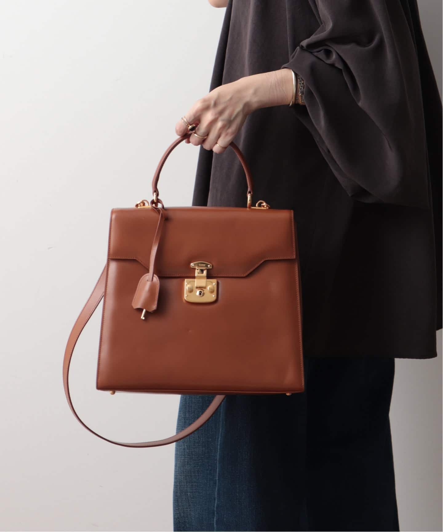 VINTAGE GUCCI/グッチ】Lady lock ハンドバッグ 2way（ハンドバッグ
