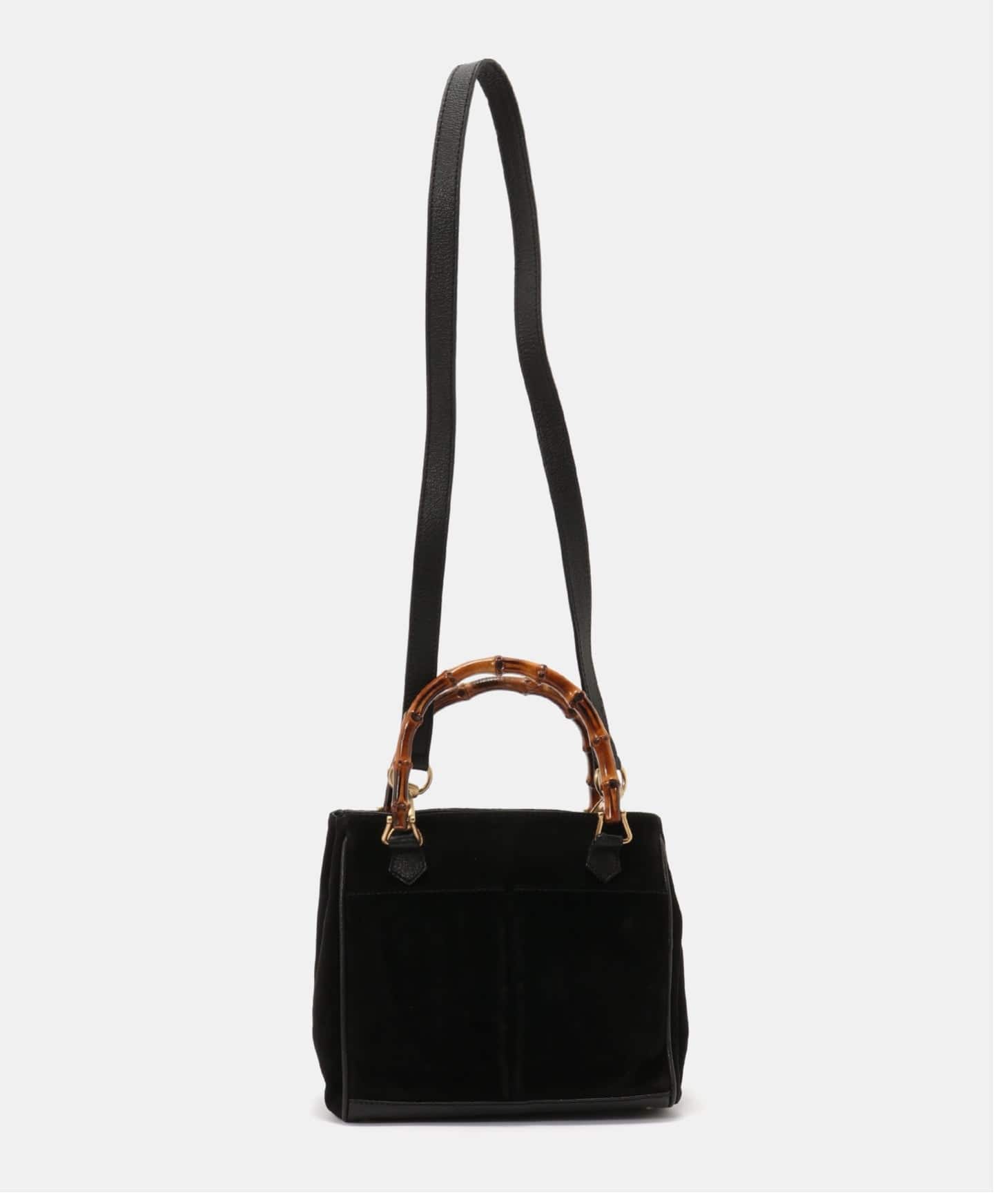 VINTAGE GUCCI/グッチ】Bamboo ミニハンドバッグ suede（ハンドバッグ