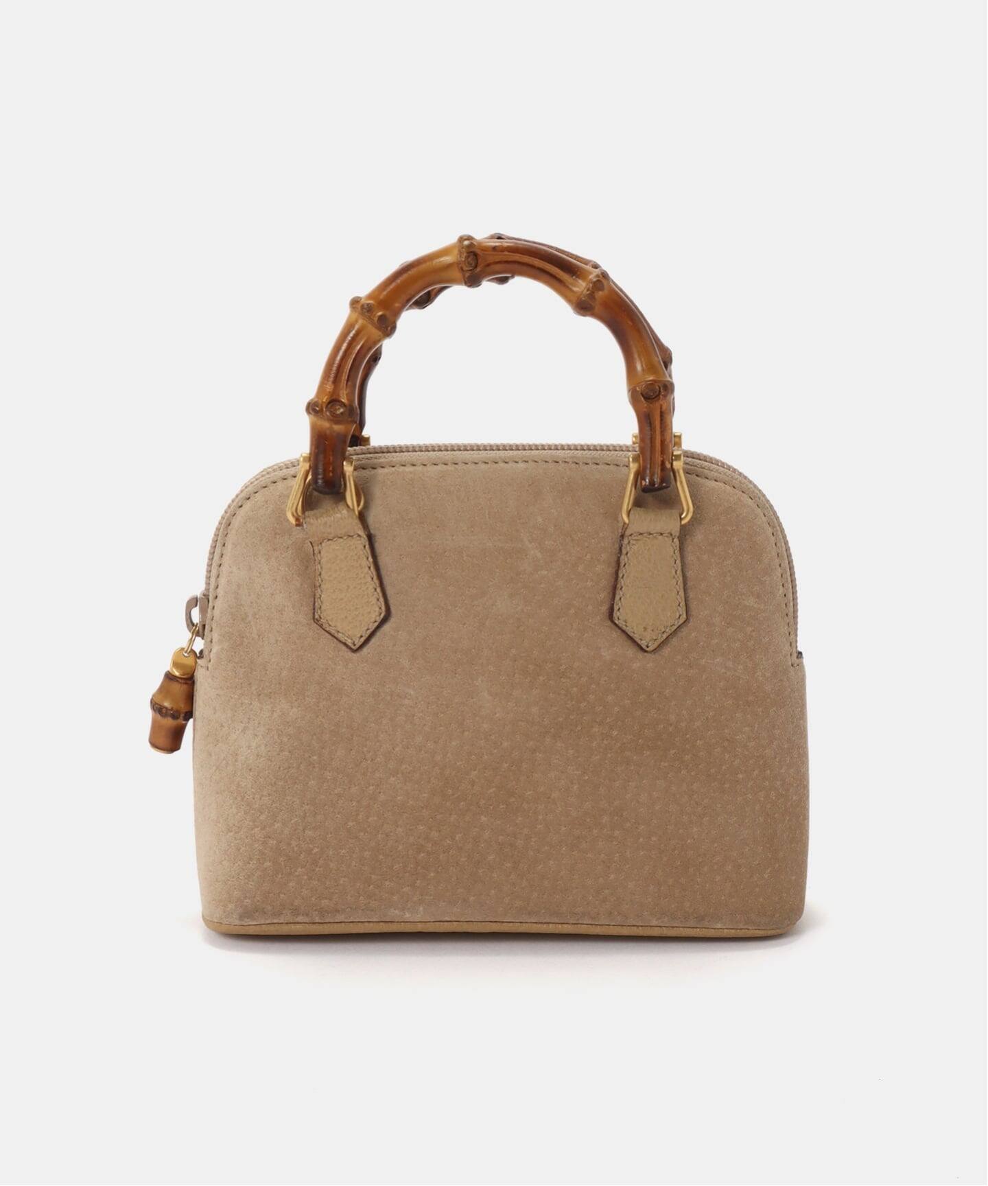 VINTAGE GUCCI/グッチ】Bamboo ミニハンドバッグ 2way suede