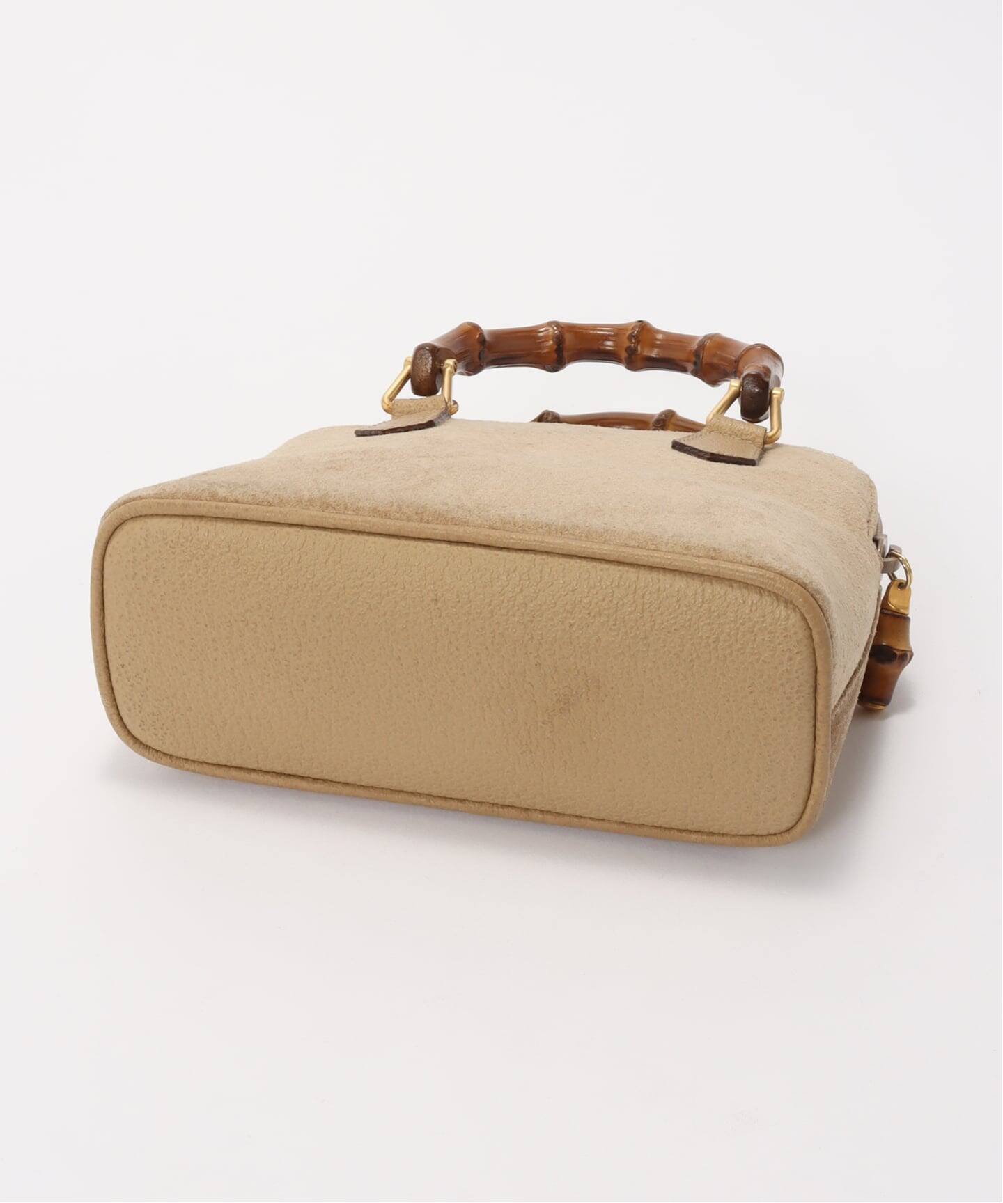 VINTAGE GUCCI/グッチ】Bamboo ミニハンドバッグ 2way suede