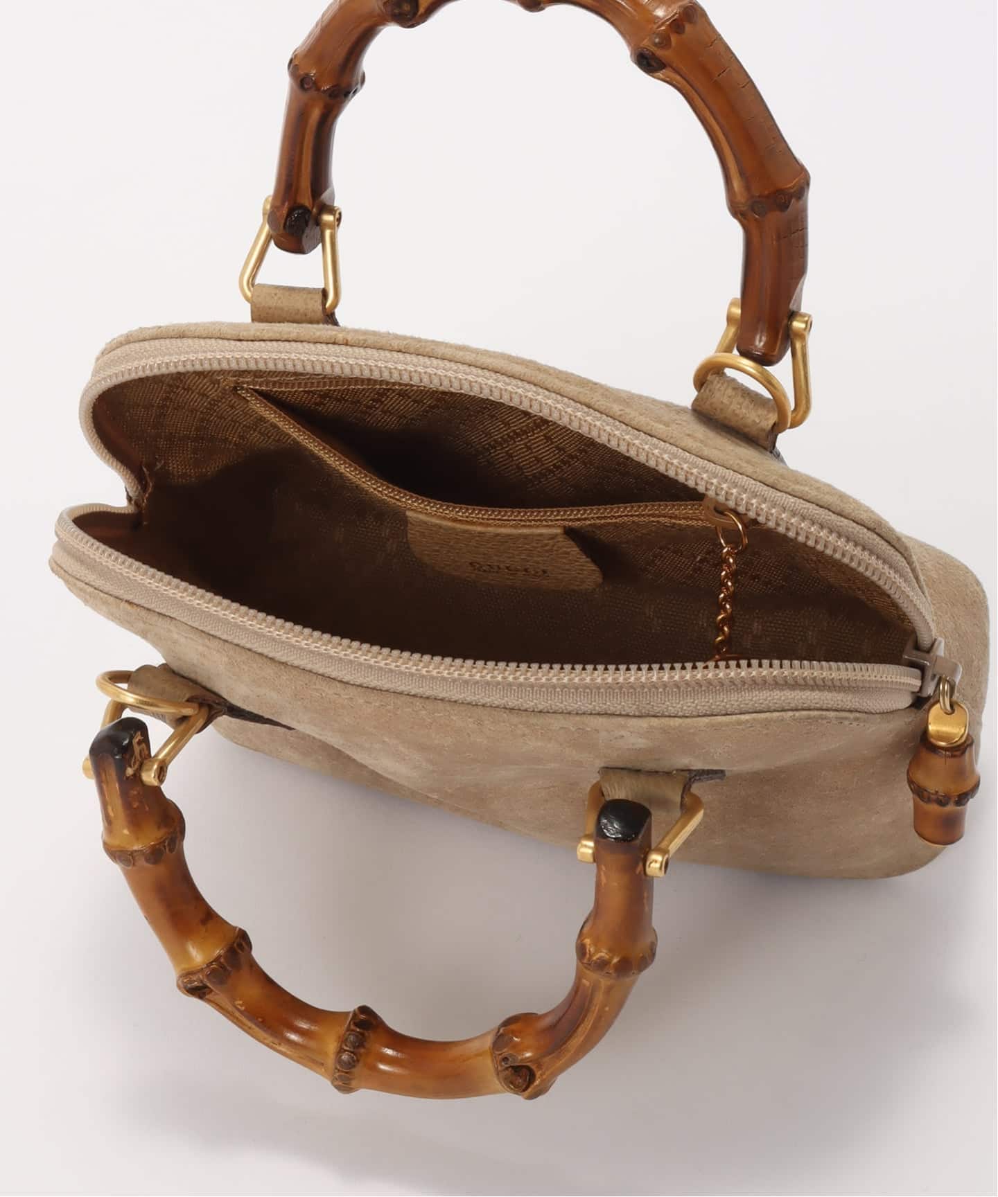 VINTAGE GUCCI/グッチ】Bamboo ミニハンドバッグ 2way suede
