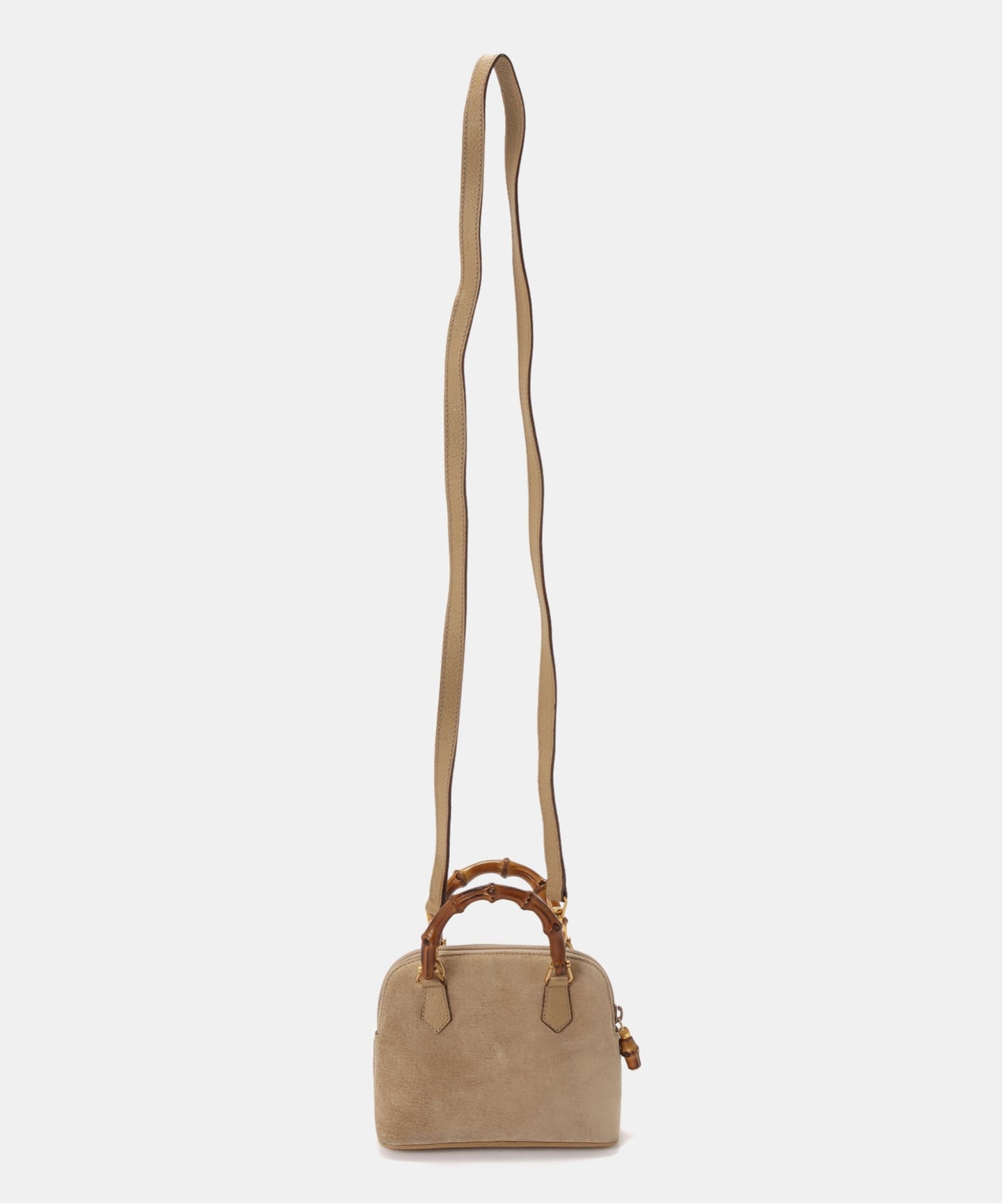 GUCCI グッチ バンブー ハンドバッグ ミニ スエード ベージュ VINTAGE GUCCI/グッチ】Bamboo ミニハンドバッグ 2way suede