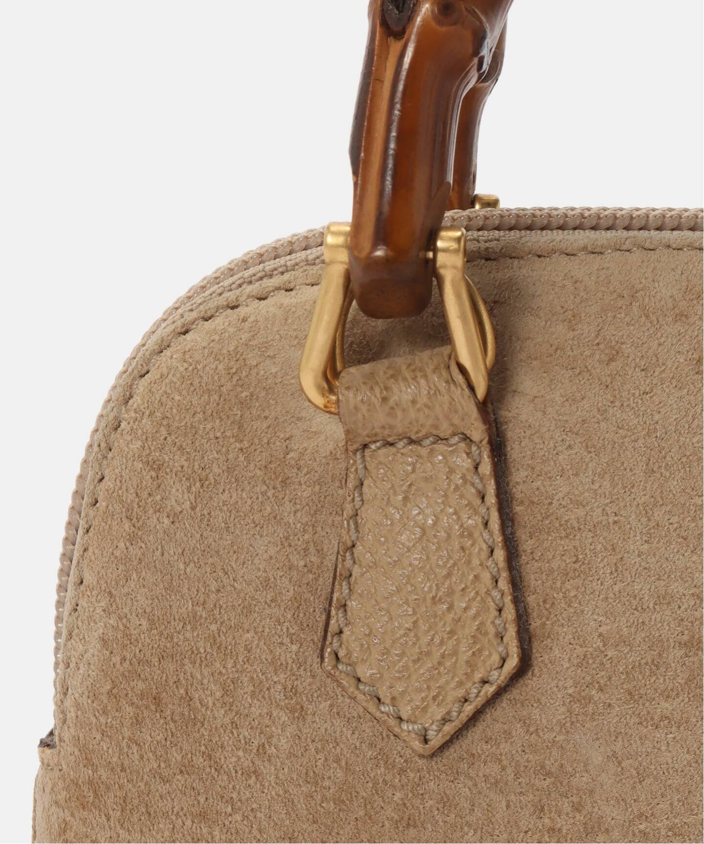 VINTAGE GUCCI/グッチ】Bamboo ミニハンドバッグ 2way suede