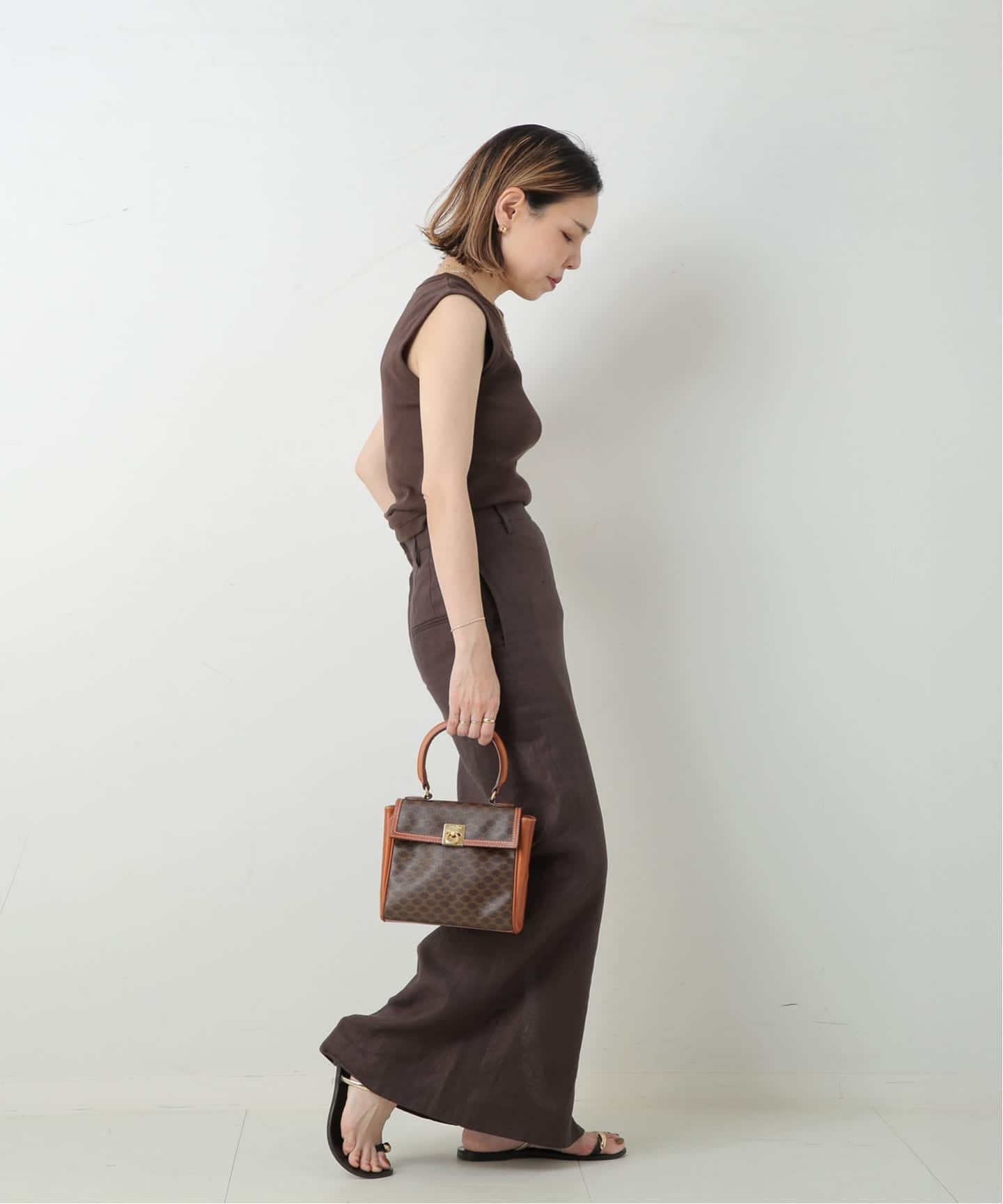 VINTAGE CELINE/セリーヌ】ハンドバッグ macadam（ハンドバッグ