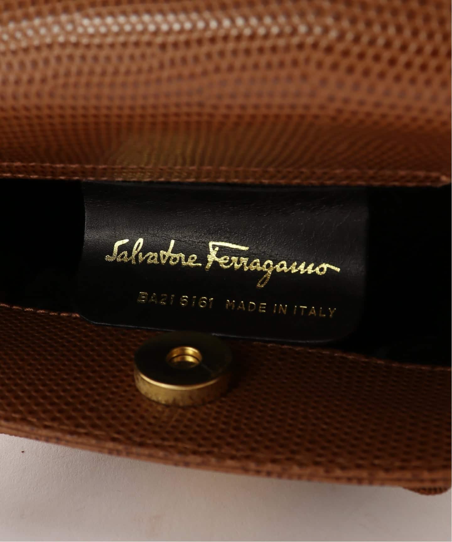 VINTAGE FERRAGAMO/フェラガモ】バケットハンドバッグ vara lizard