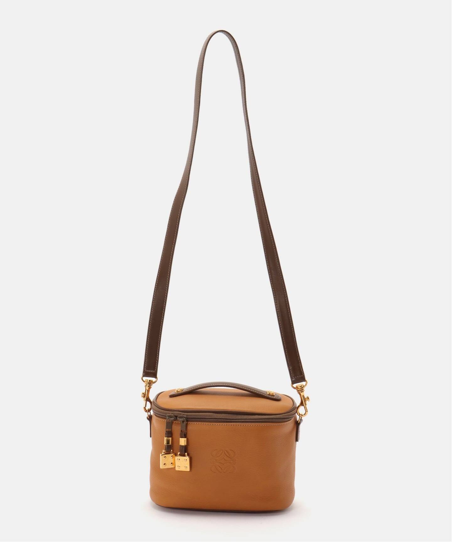 【F】LOEWE ロエベ　2wayショルダー　バニティ　マチ約10センチ VINTAGE LOEWE/ロエベ】バニティバッグ 2way anagram（ハンドバッグ