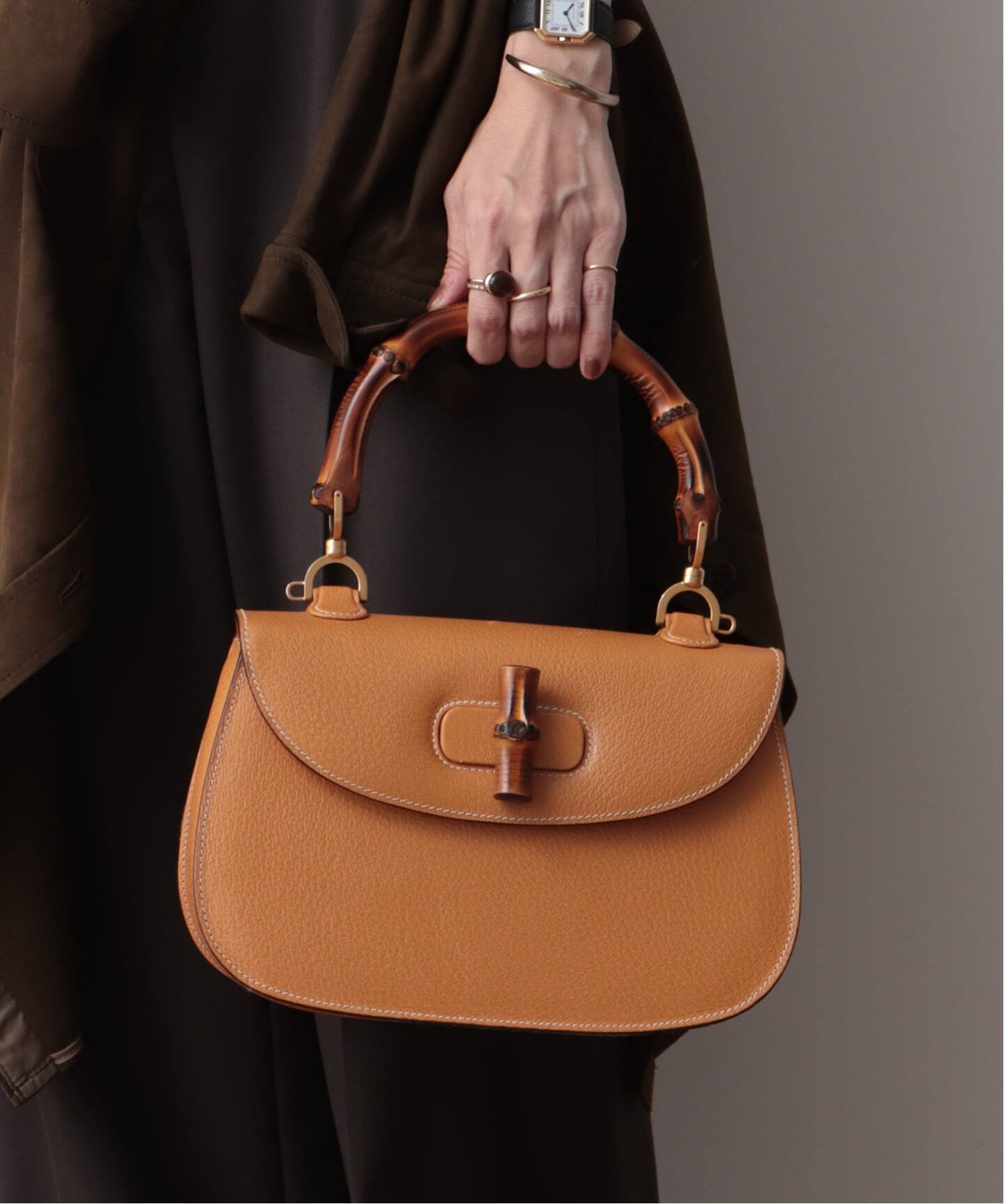 VINTAGE GUCCI/グッチ】Bamboo classic 30（ハンドバッグ 