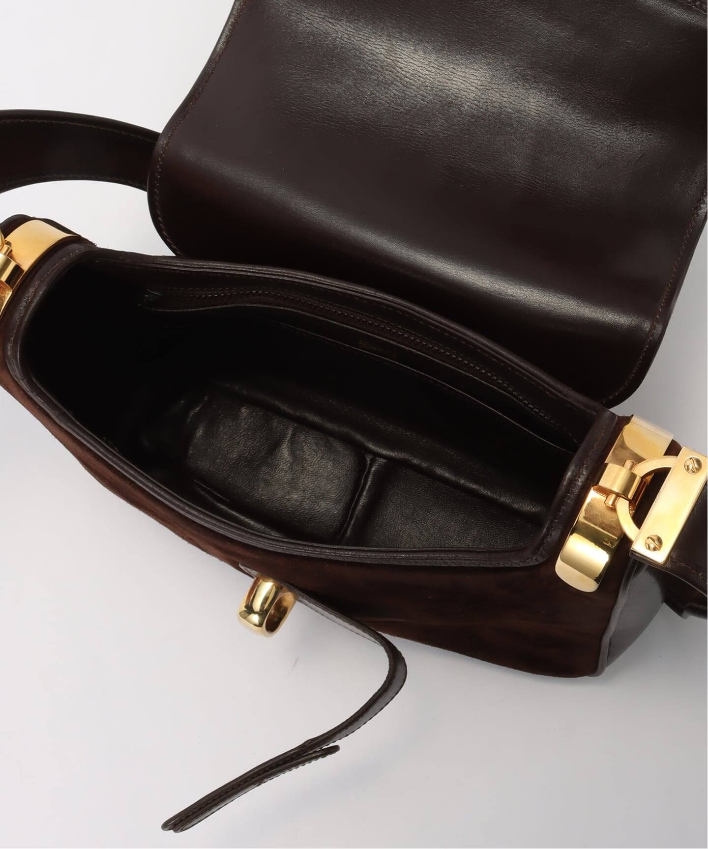 VINTAGE GUCCI/グッチ】ショルダーバッグ suede（ショルダーバッグ