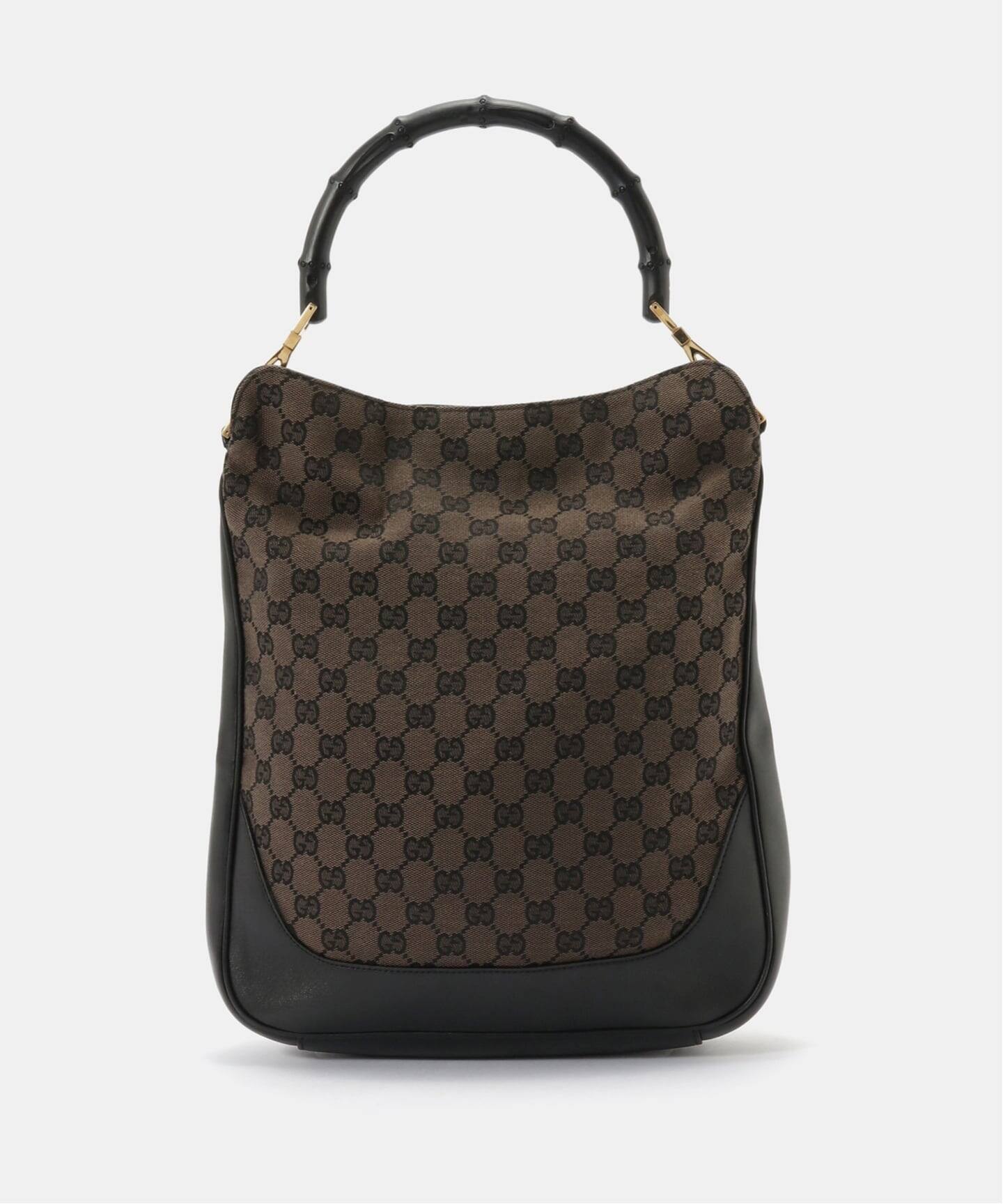 VINTAGE GUCCI/グッチ】Bamboo ハンドバッグ 2way gg canvas 