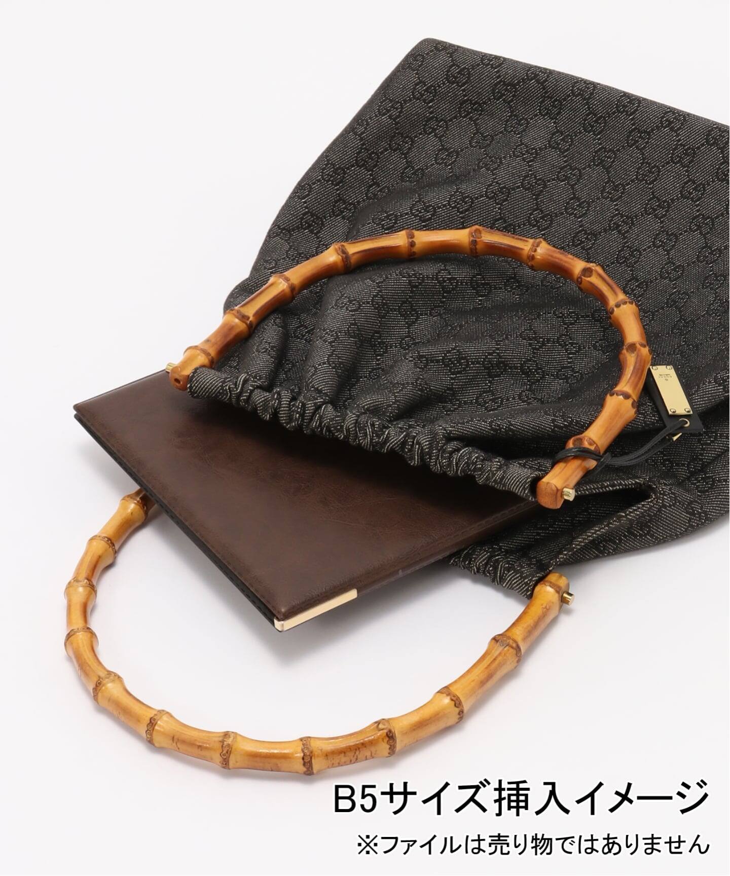 VINTAGE GUCCI/グッチ】Bamboo ハンドバッグ gg denim（ハンドバッグ