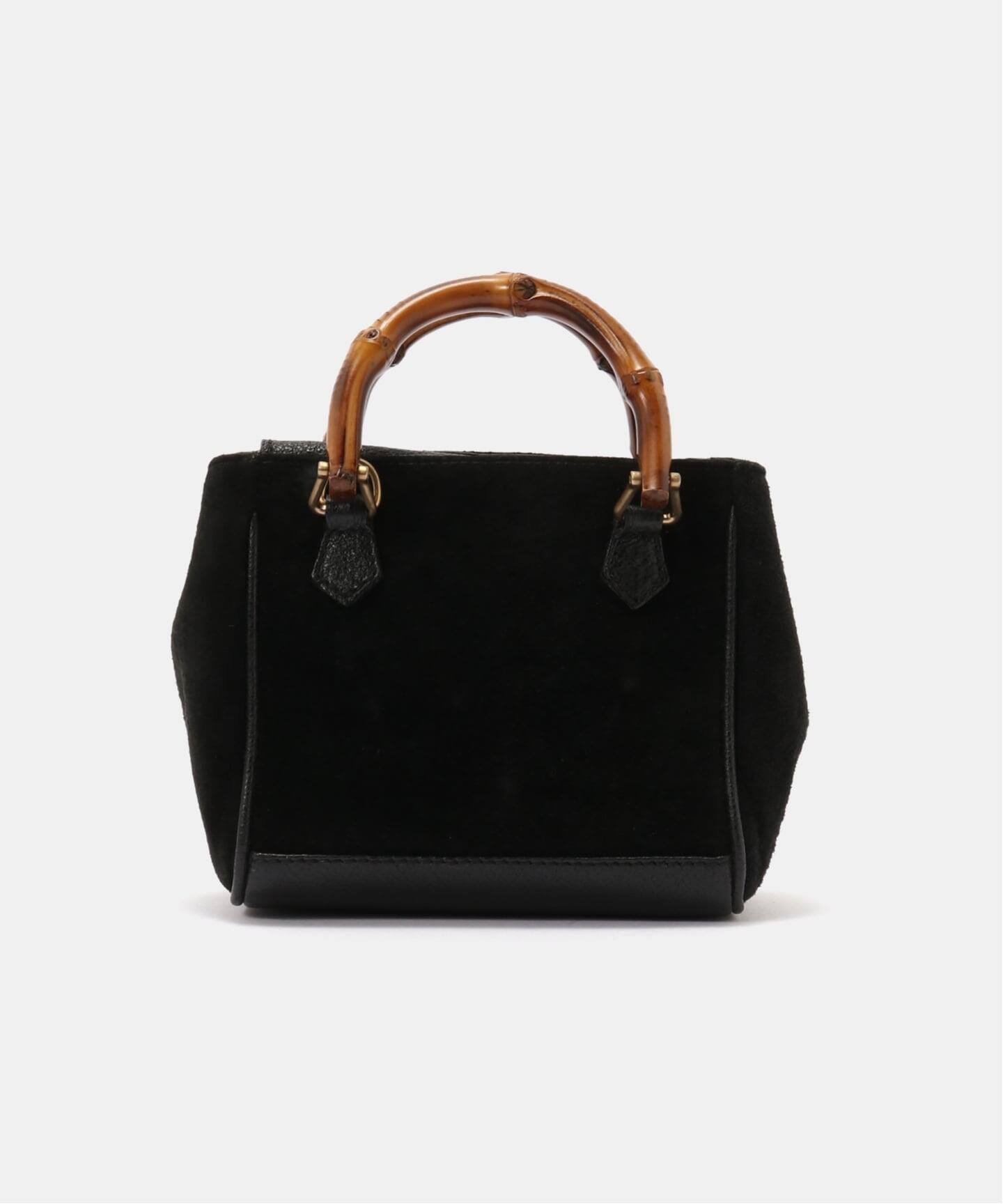 VINTAGE GUCCI/グッチ】Bamboo ミニハンドバッグ 2way suede