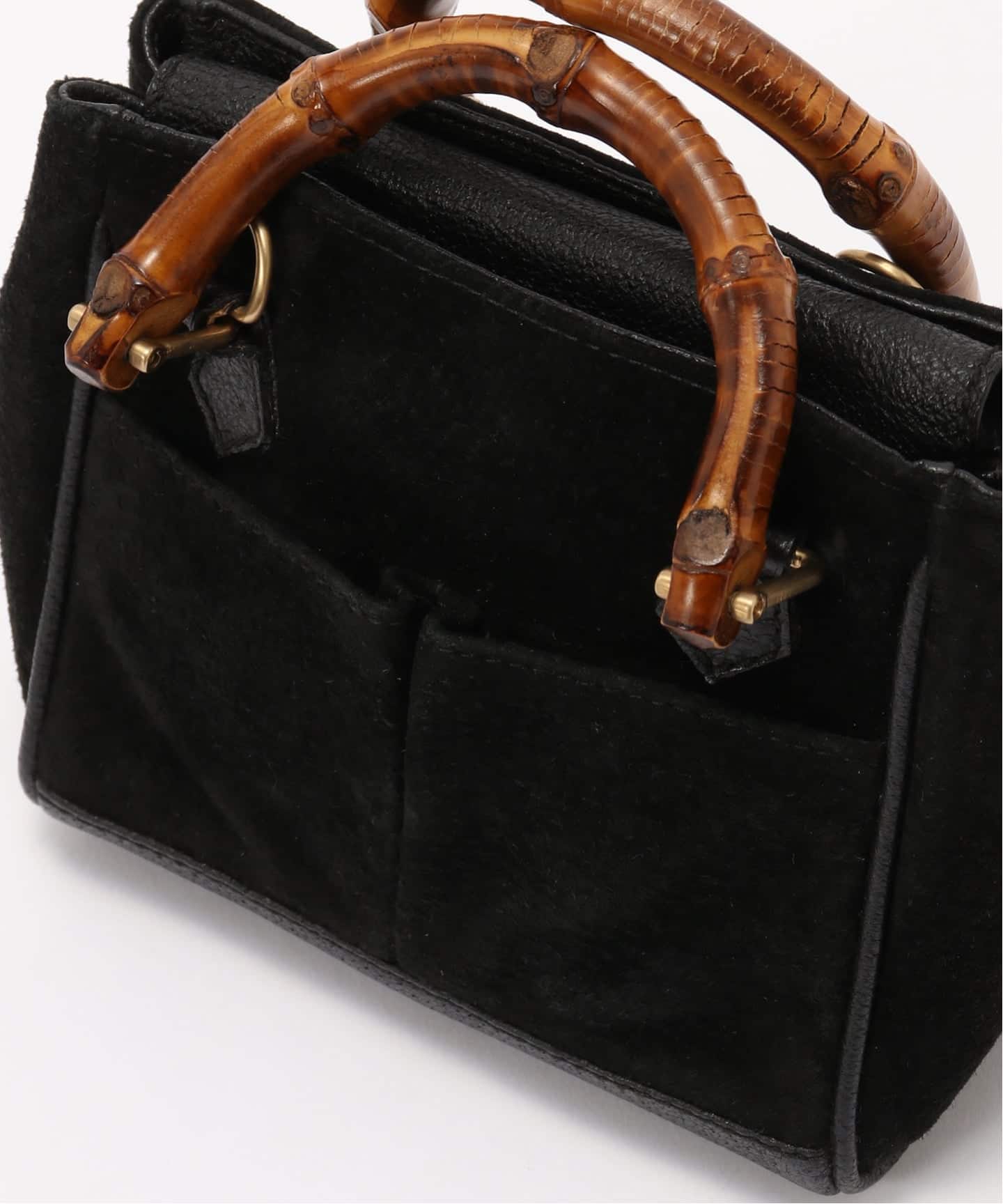 VINTAGE GUCCI/グッチ】Bamboo ミニハンドバッグ 2way suede