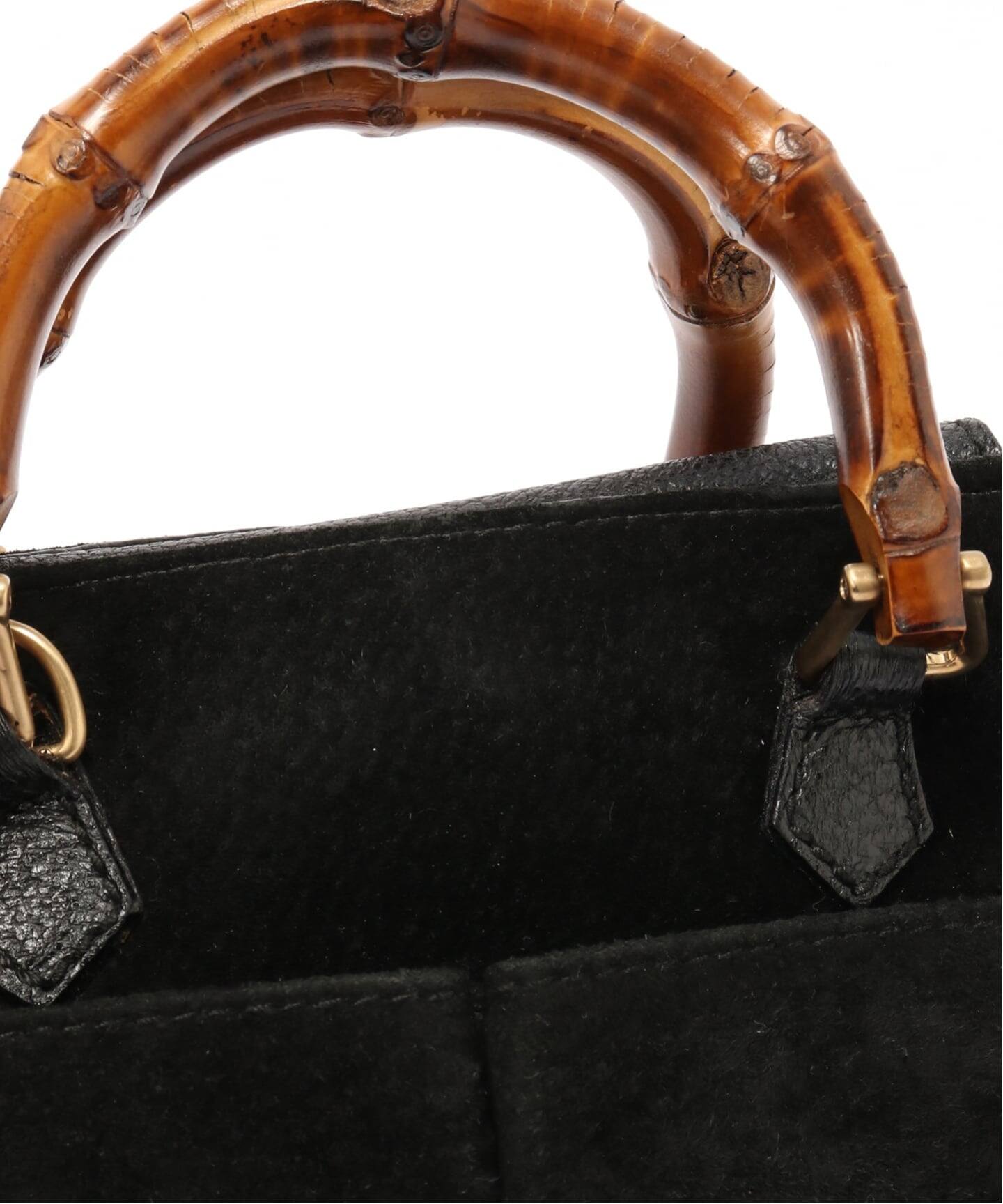 VINTAGE GUCCI/グッチ】Bamboo ミニハンドバッグ 2way suede