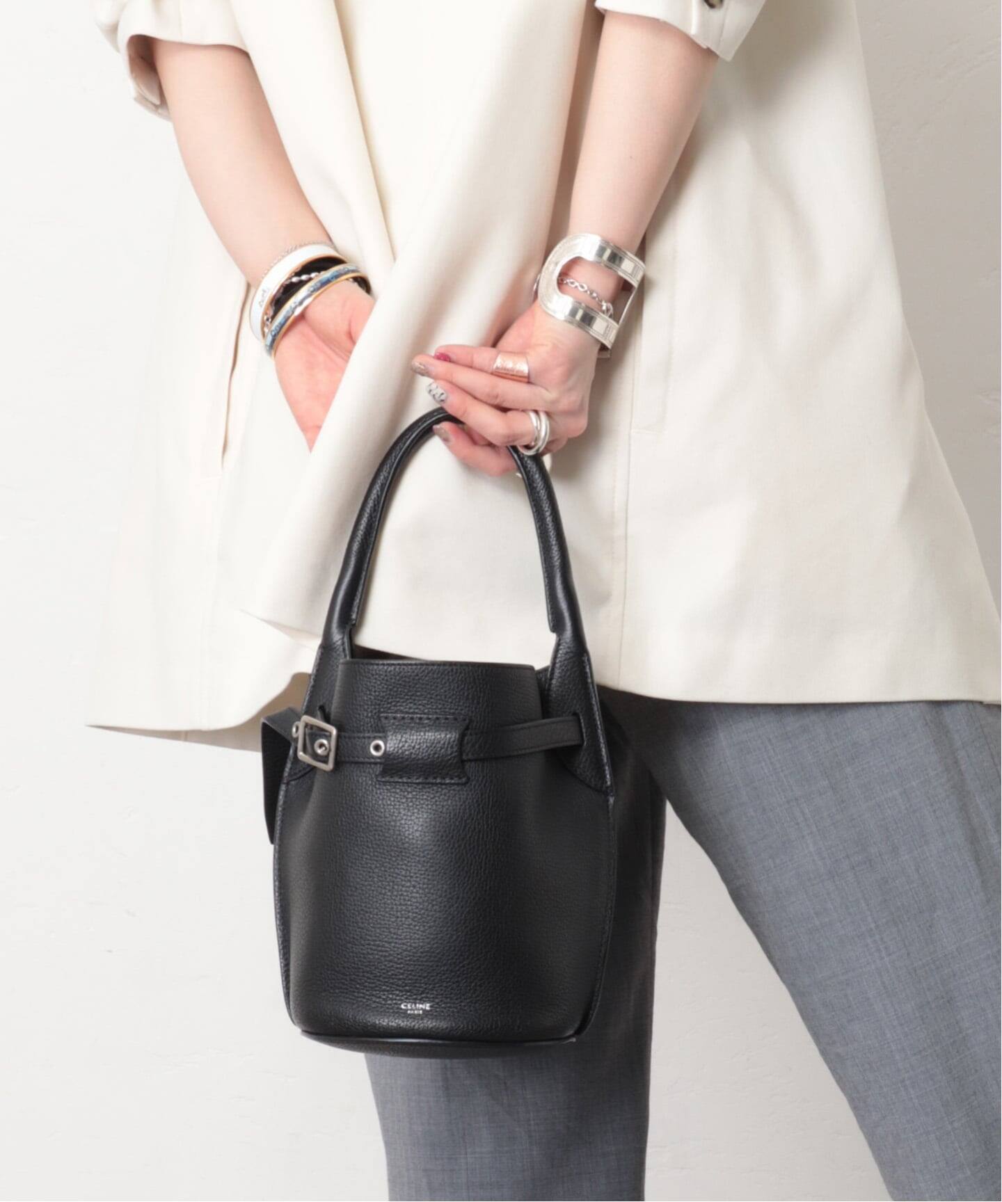CELINE バケツバッグBig Bag Nano Bucket Celine Big Bag Nano Bucket - Grey Bucket Bags, Handbags