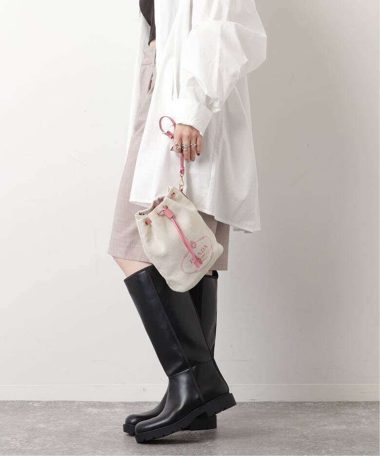 PRADA/プラダ】handbag drawstring bucket canvas（ハンドバッグ 