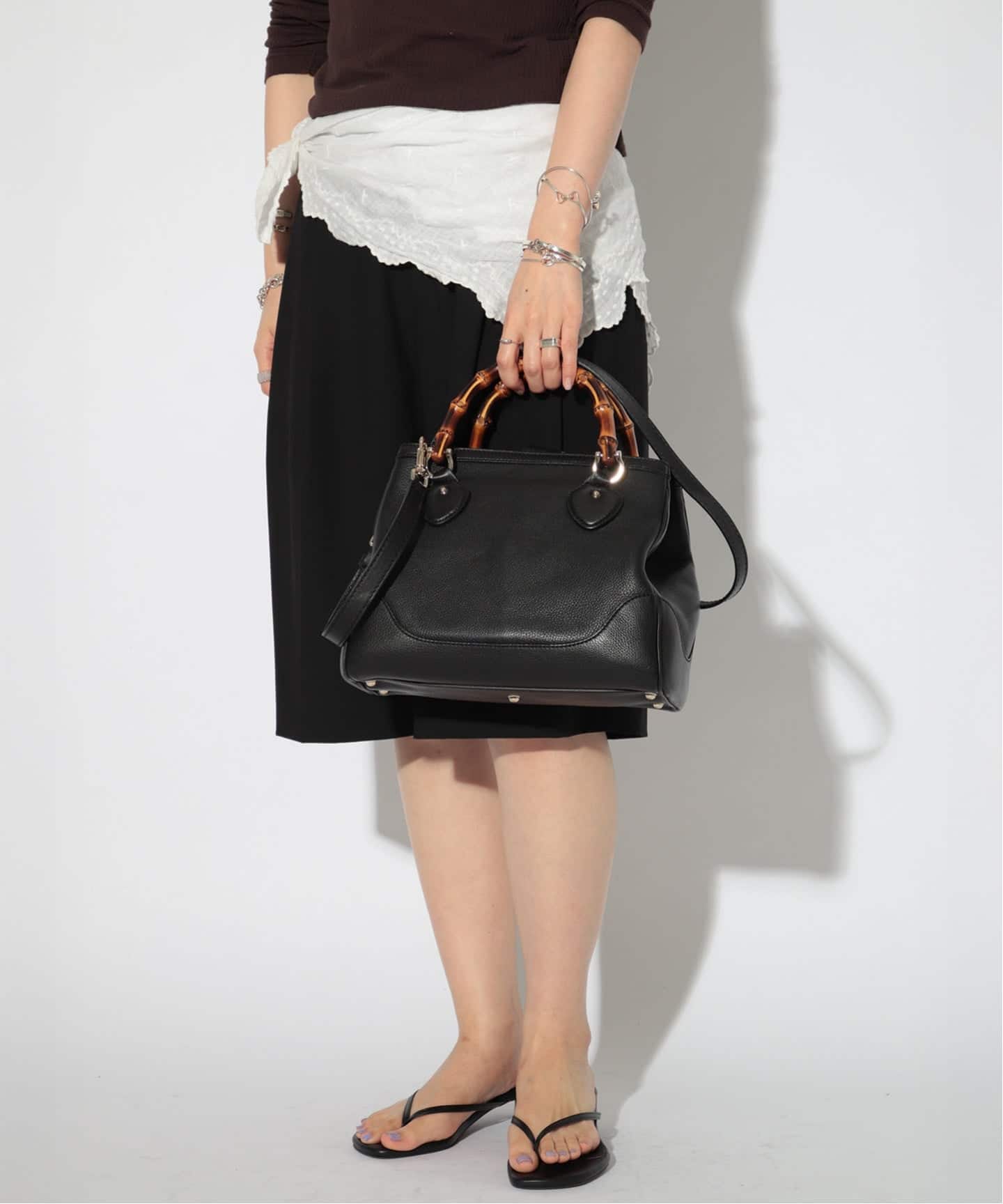 VINTAGE GUCCI/グッチ】Diana bamboo top 2way（ハンドバッグ
