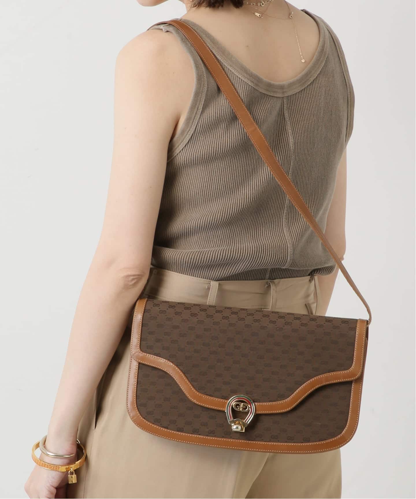 GUCCI グッチ　ショルダーバッグ　ヴィンテージ VINTAGE GUCCI/グッチ】ショルダーバッグ micro gg（ショルダーバッグ