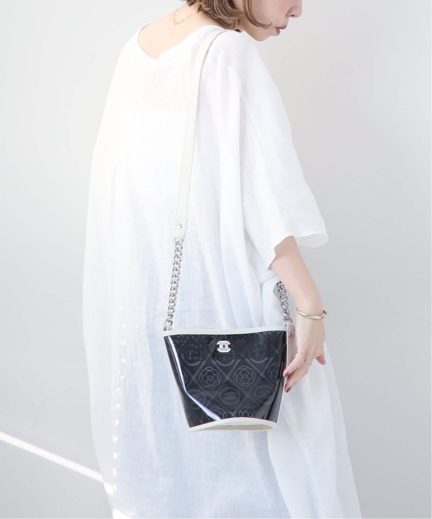 VINTAGE CHANEL/シャネル】バケットショルダーバッグ camellia vinyl