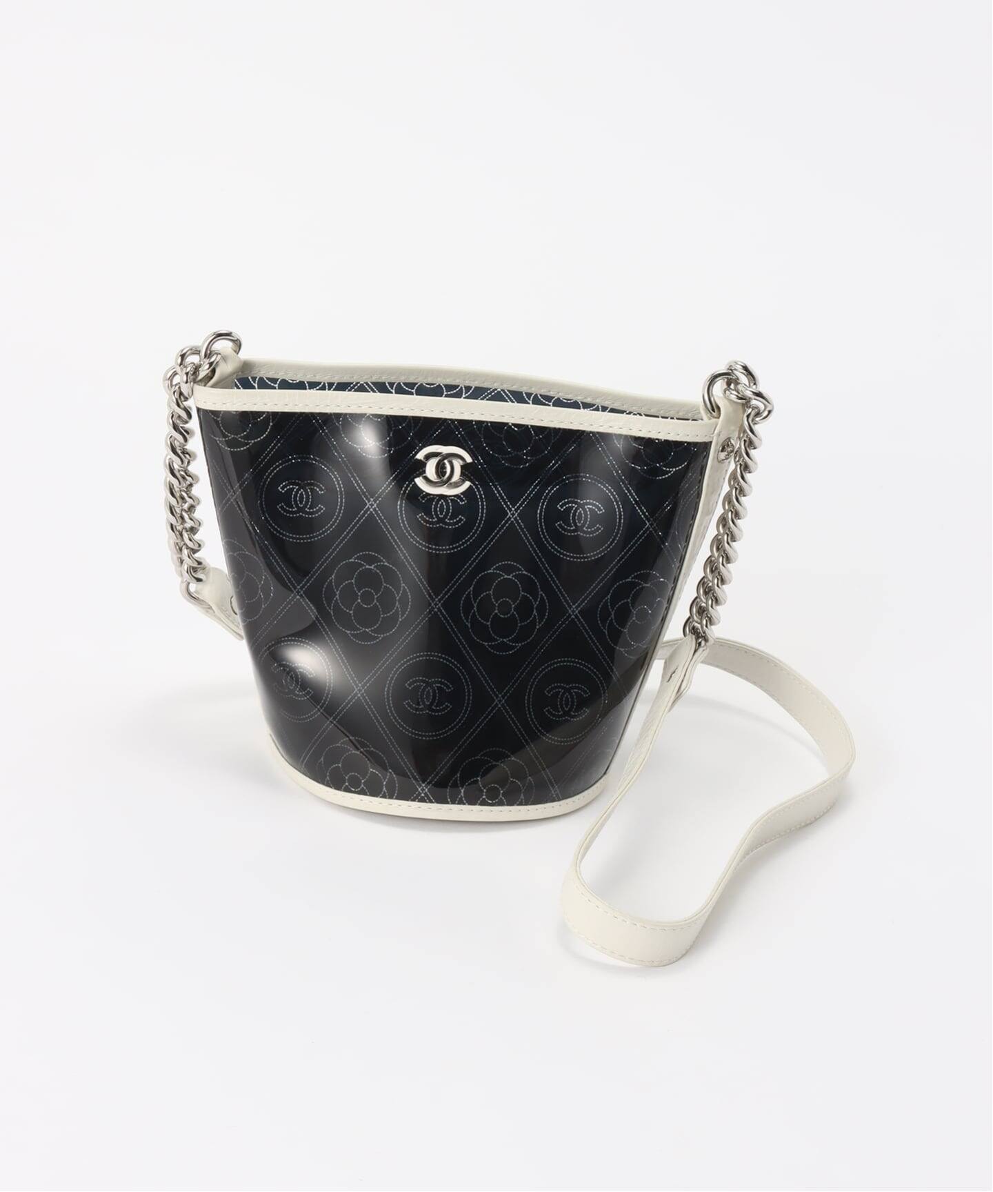 VINTAGE CHANEL/シャネル】バケットショルダーバッグ camellia vinyl