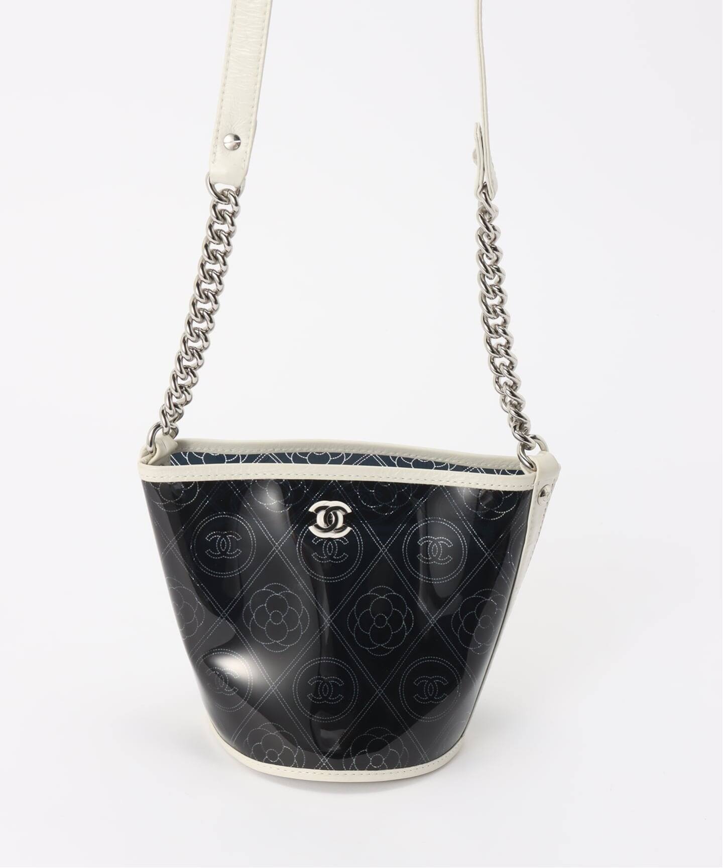 VINTAGE CHANEL/シャネル】バケットショルダーバッグ camellia vinyl