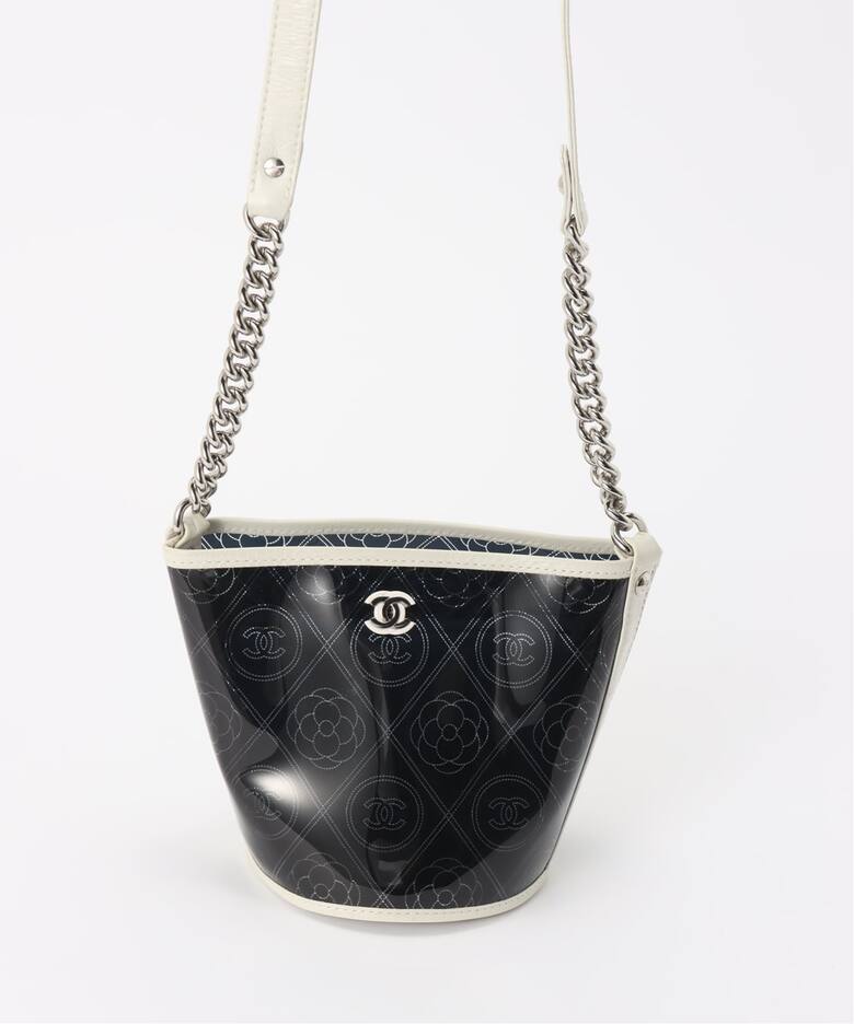 VINTAGE CHANEL/シャネル】バケットショルダーバッグ camellia vinyl 