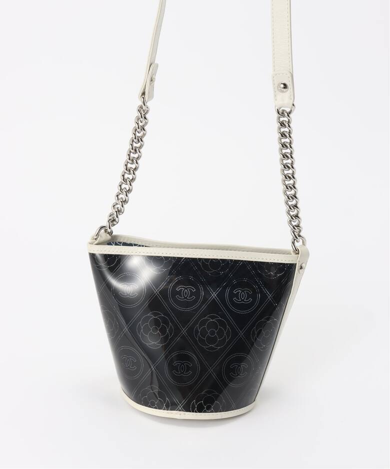 VINTAGE CHANEL/シャネル】バケットショルダーバッグ camellia vinyl 
