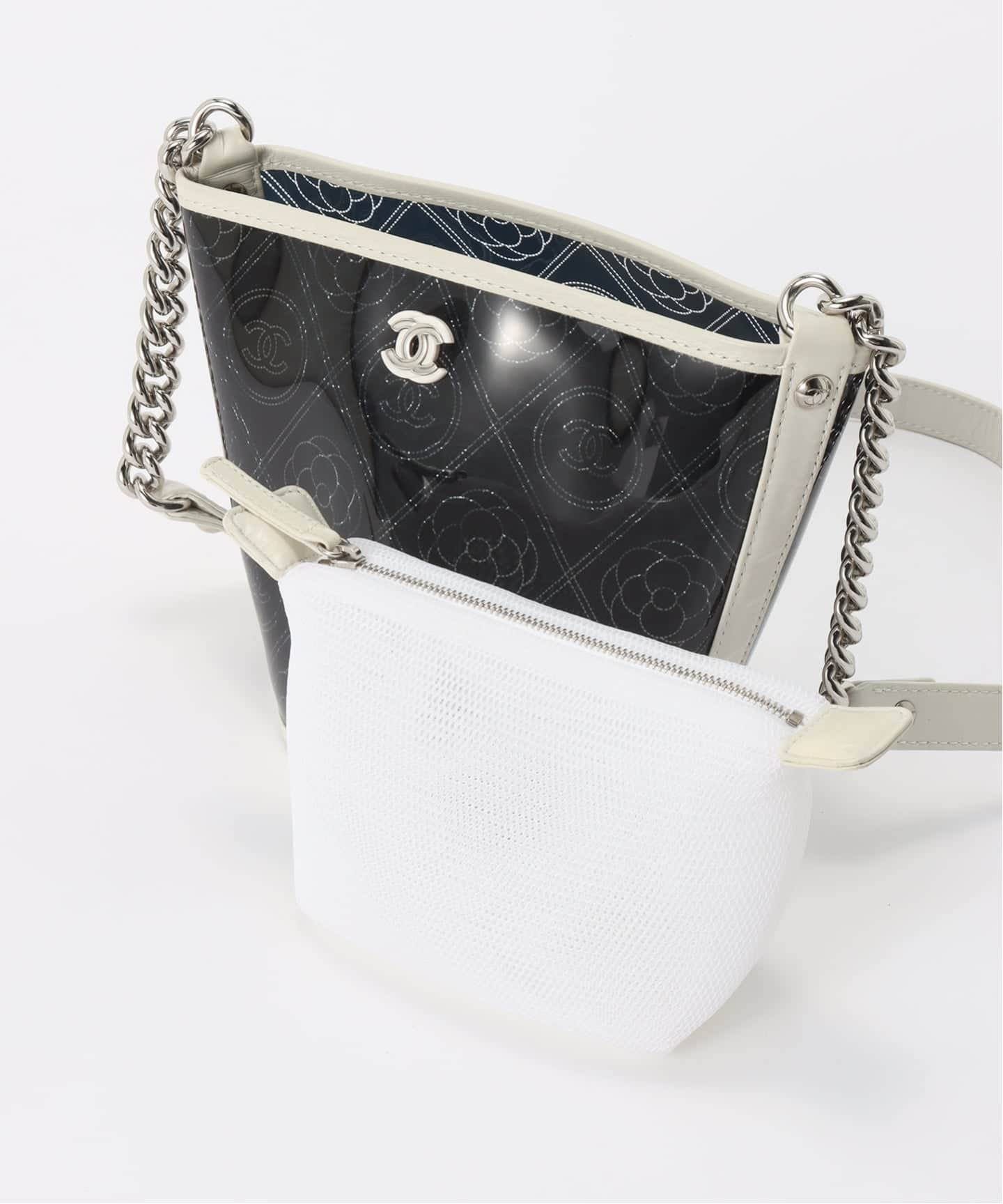VINTAGE CHANEL/シャネル】バケットショルダーバッグ camellia vinyl
