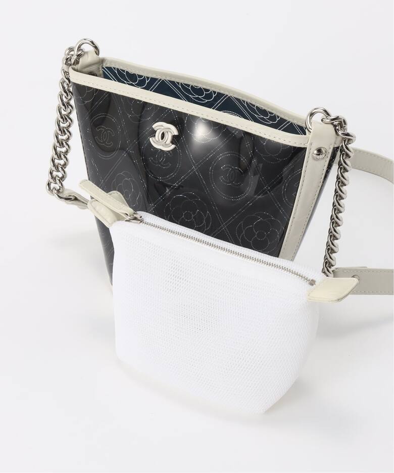 VINTAGE CHANEL/シャネル】バケットショルダーバッグ camellia vinyl 