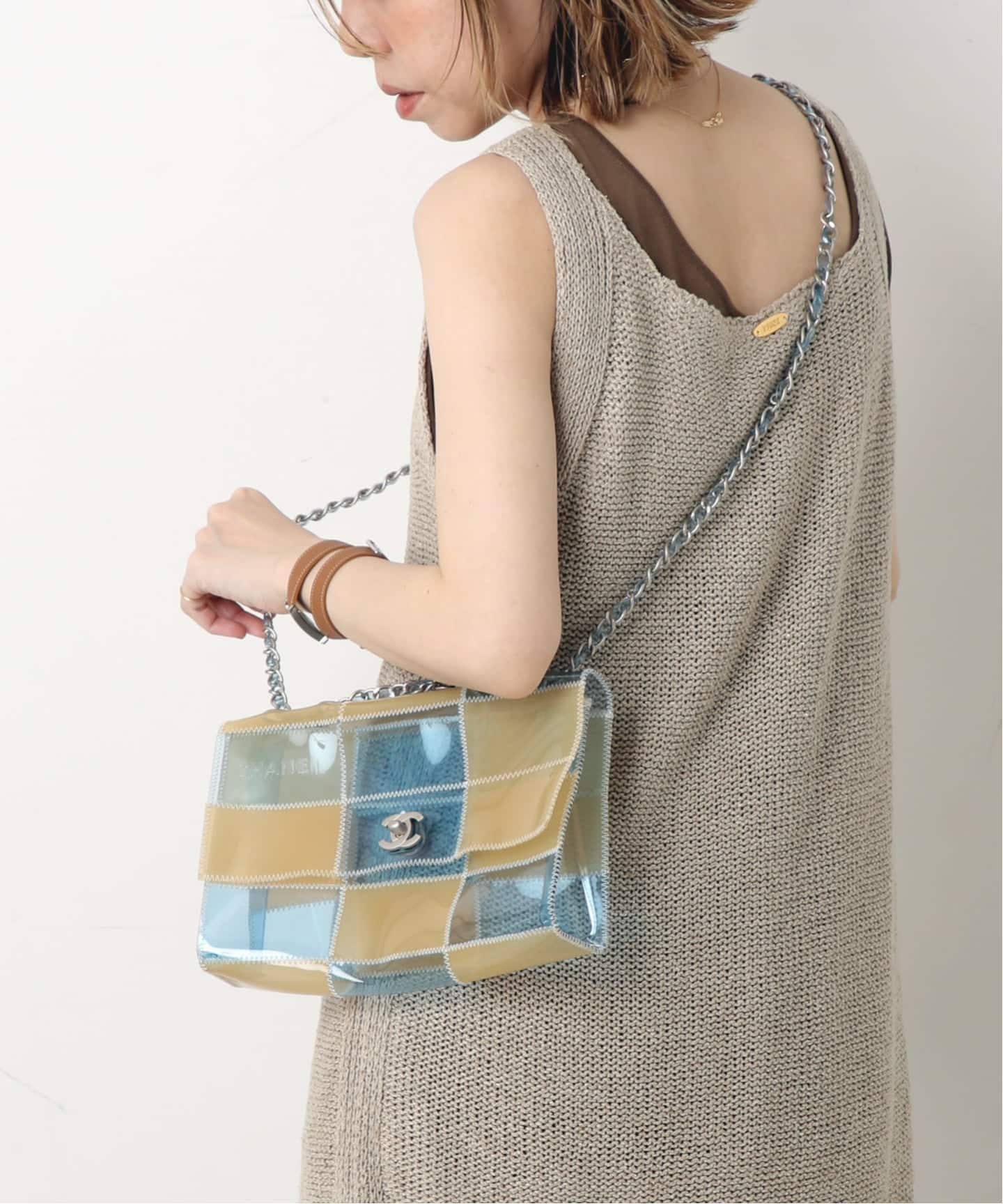 VINTAGE CHANEL/シャネル】Choco bar チェーンショルダーバッグ vinyl