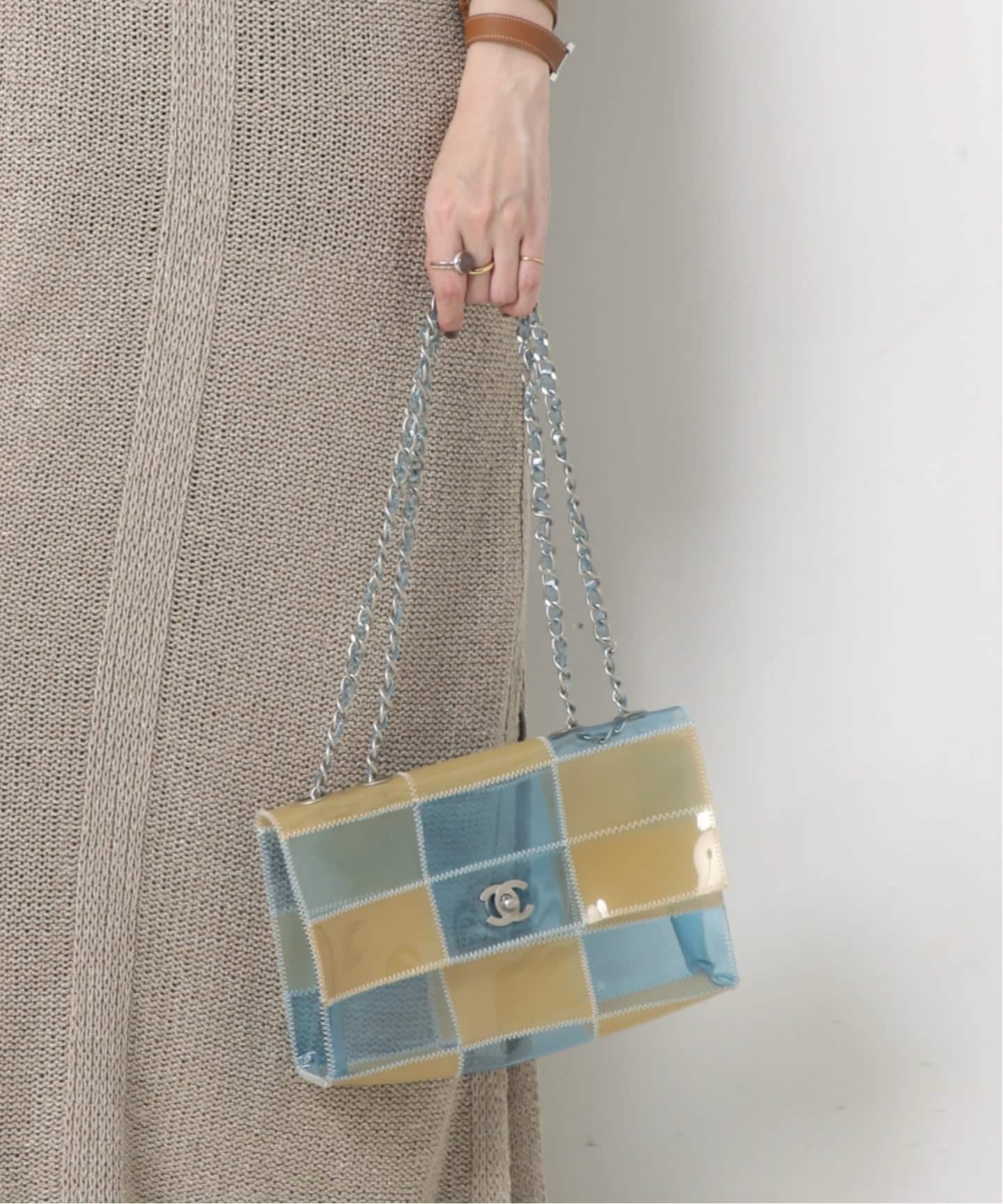 VINTAGE CHANEL/シャネル】Choco bar チェーンショルダーバッグ vinyl