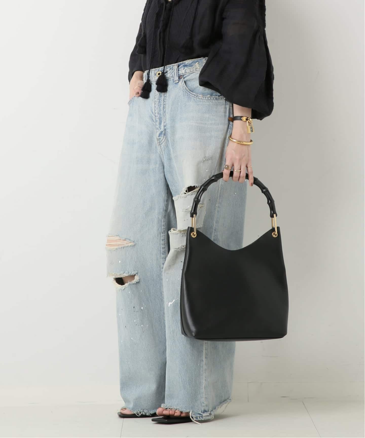 VINTAGE GUCCI/グッチ】Bamboo ショルダーバッグ（ショルダーバッグ